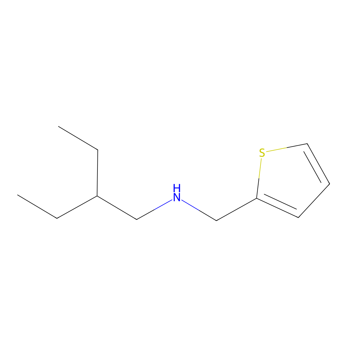 (2-Ethylbutyl)[(thiophen-2-yl)methyl]amine molecular structure, CAS 1038271-34-9