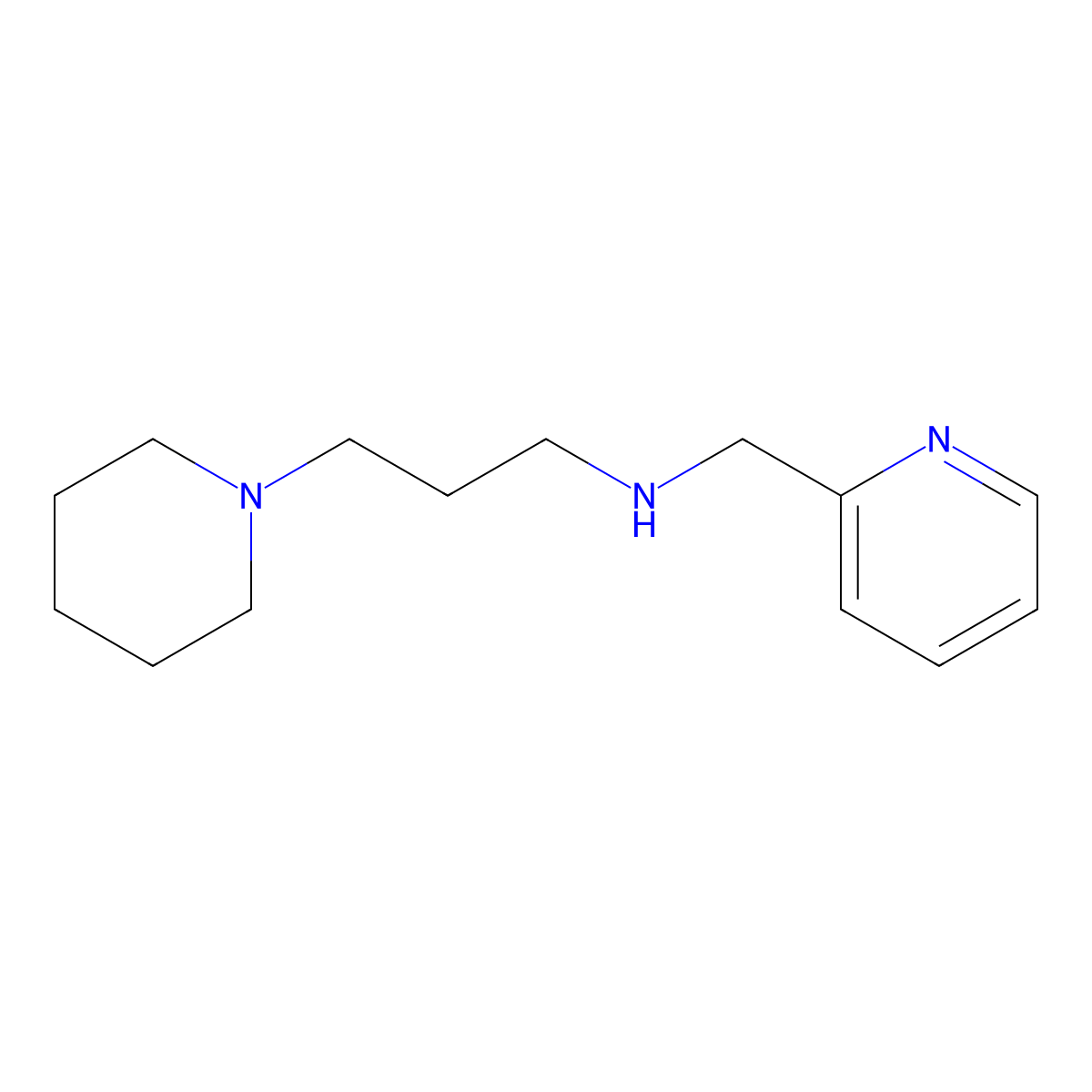 3-(Piperidin-1-yl)-N-(pyridin-2-ylmethyl)propan-1-amine molecular structure, CAS 1038274-83-7