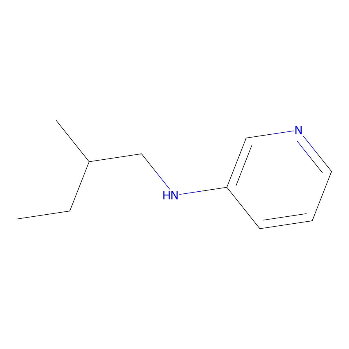 N-(2-methylbutyl)pyridin-3-amine molecular structure, CAS 1038275-09-0