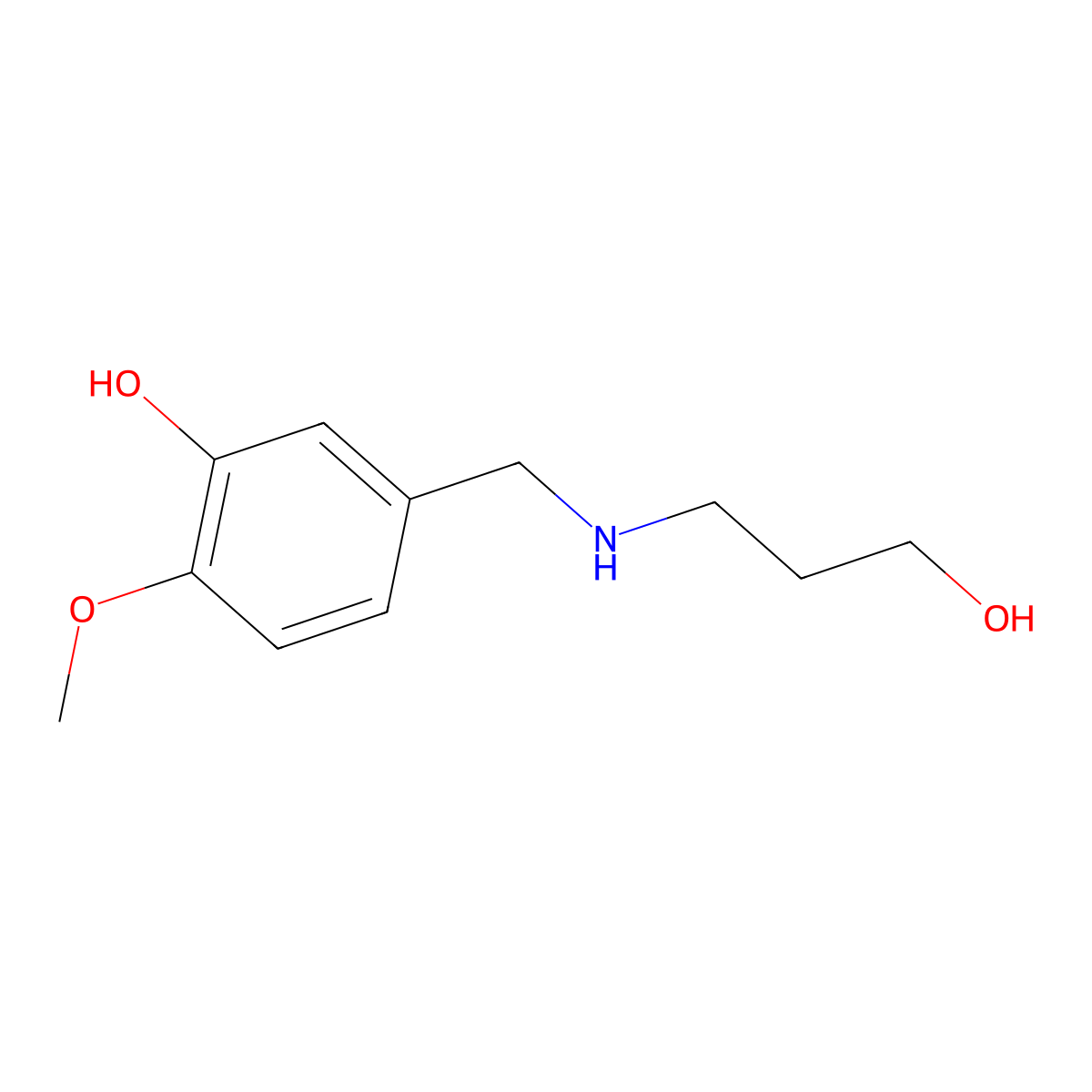 5-{[(3-Hydroxypropyl)amino]methyl}-2-methoxyphenol molecular structure, CAS 1038277-90-5