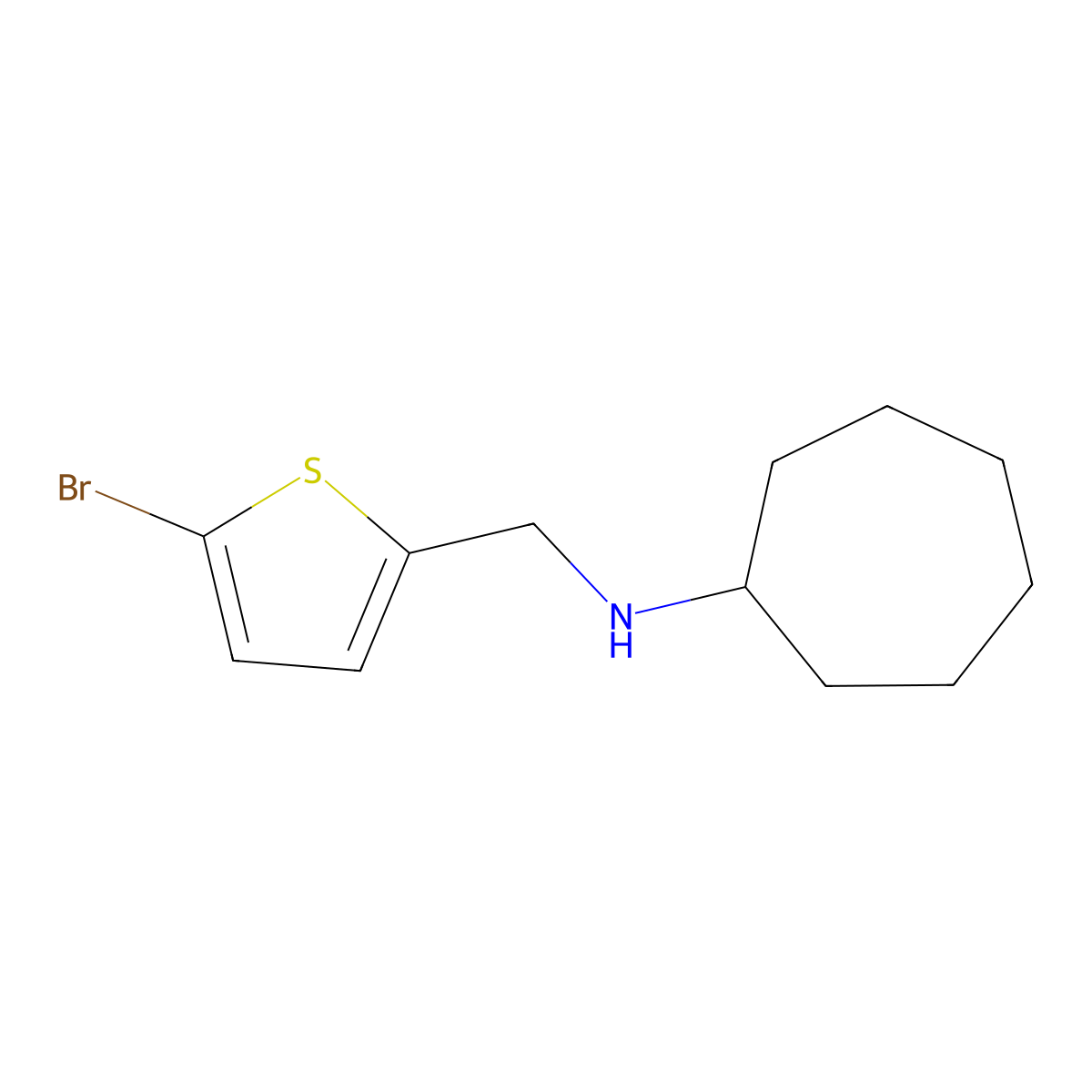 N-[(5-bromothiophen-2-yl)methyl]cycloheptanamine molecular structure, CAS 1038278-40-8
