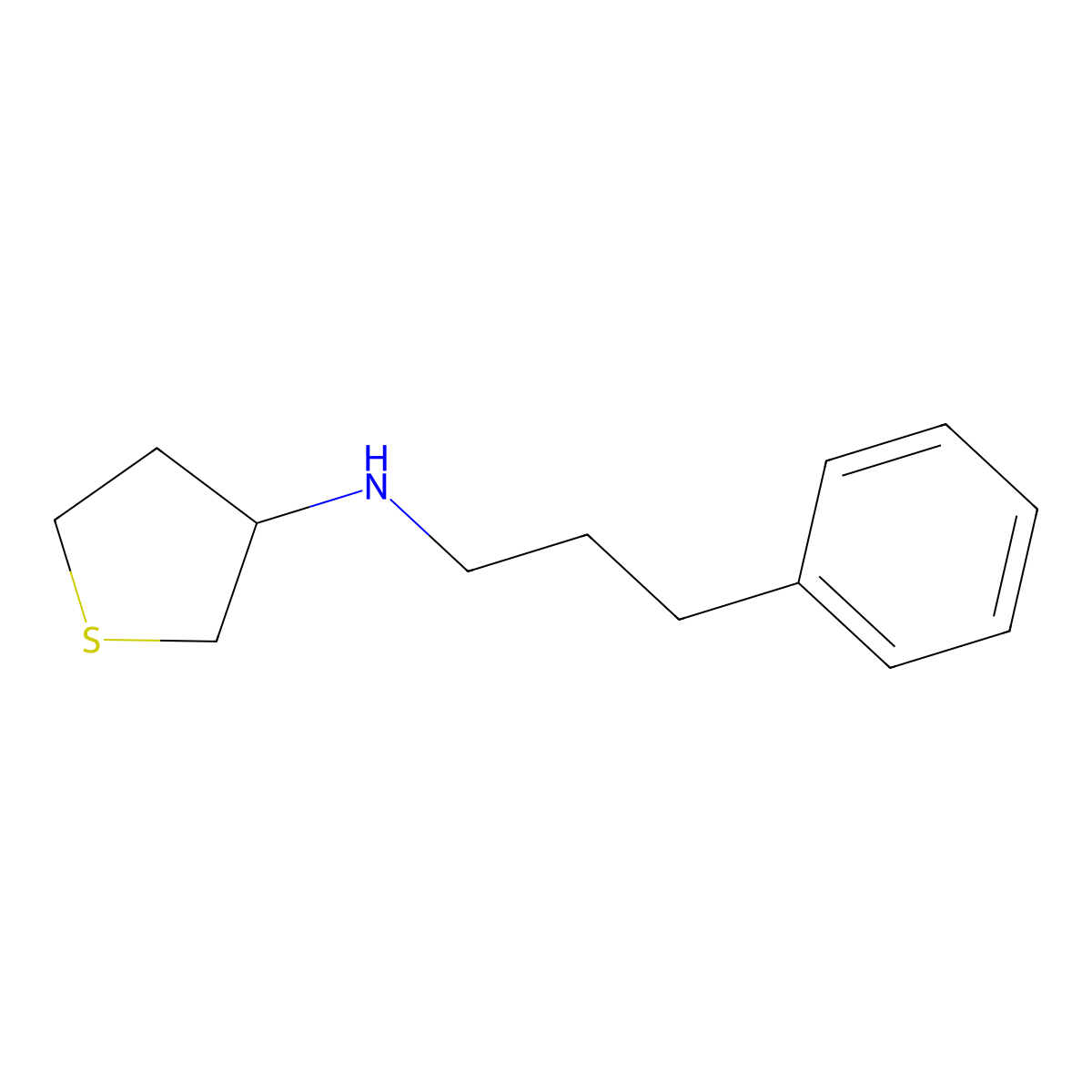 N-(3-phenylpropyl)thiolan-3-amine molecular structure, CAS 1038278-57-7