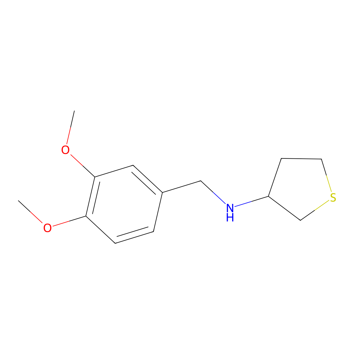 n-(3,4-Dimethoxybenzyl)tetrahydrothiophen-3-amine molecular structure, CAS 1038278-92-0