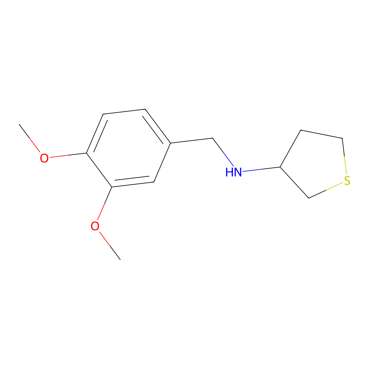n-(3,4-Dimethoxybenzyl)tetrahydrothiophen-3-amine molecular structure, CAS 1038278-92-0