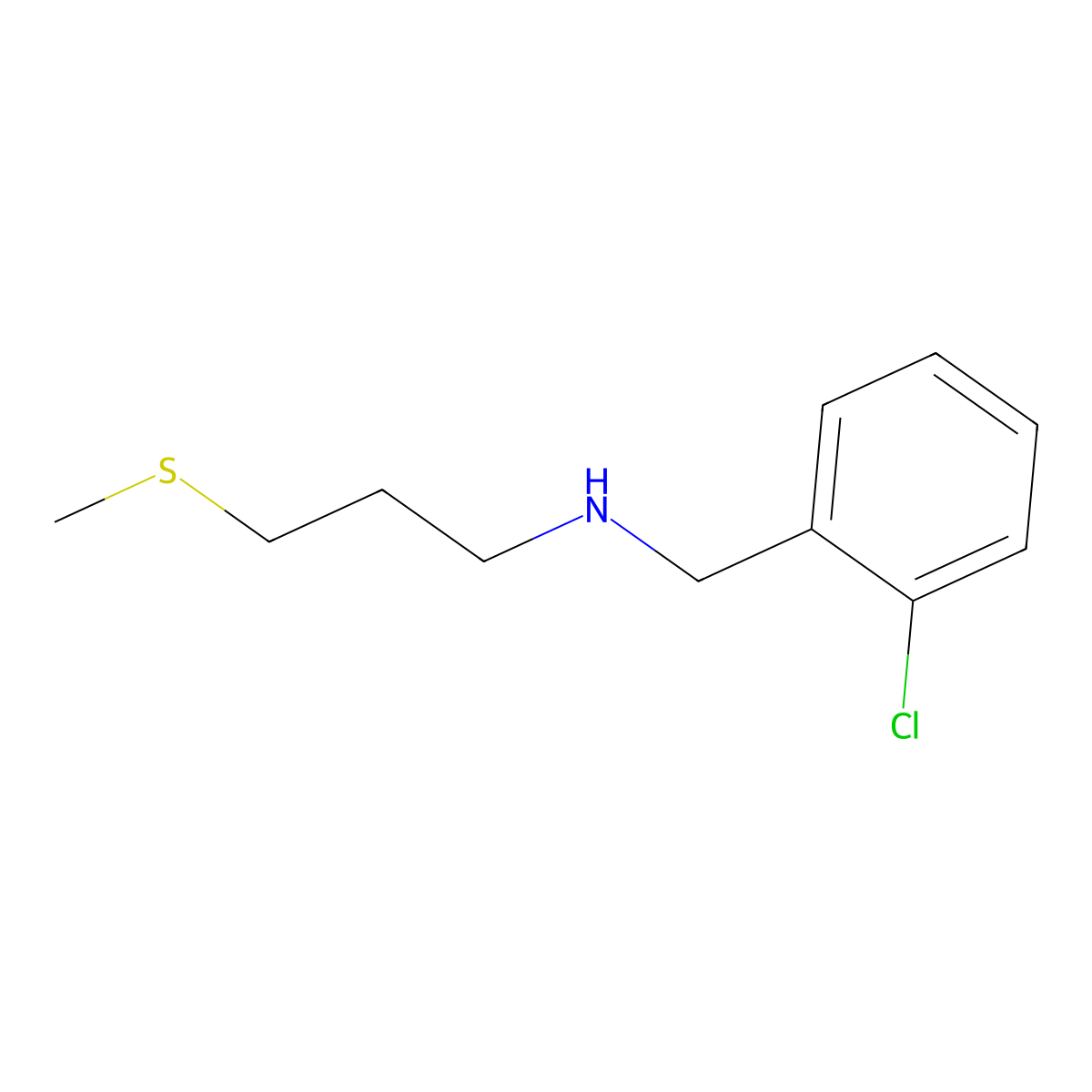 [(2-Chlorophenyl)methyl][3-(methylsulfanyl)propyl]amine molecular structure, CAS 1038279-20-7