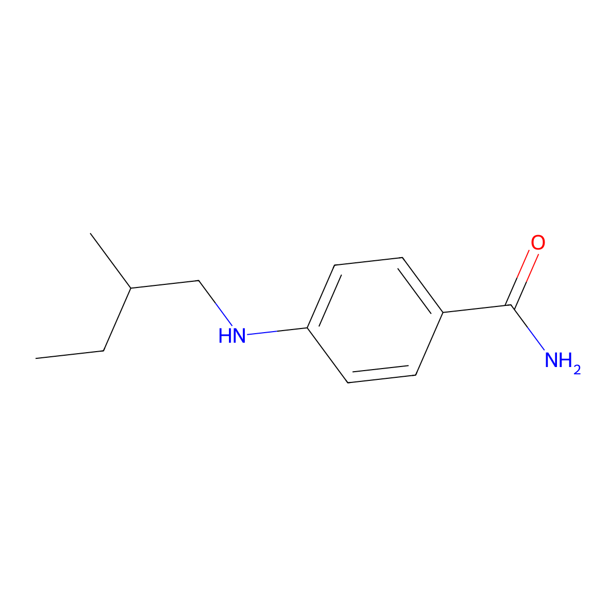 4-[(2-Methylbutyl)amino]benzamide molecular structure, CAS 1038280-13-5