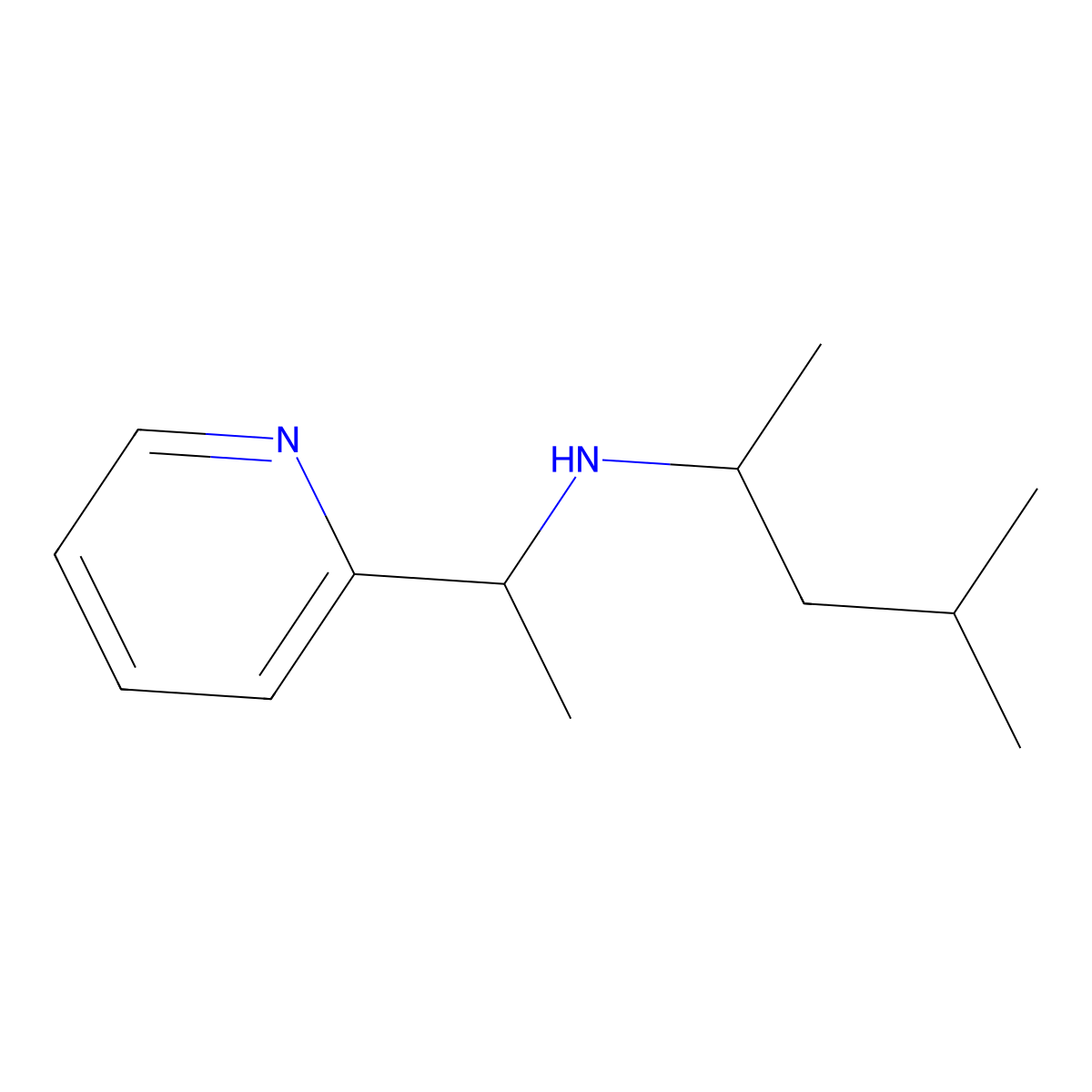(4-Methylpentan-2-yl)[1-(pyridin-2-yl)ethyl]amine molecular structure, CAS 1038281-90-1