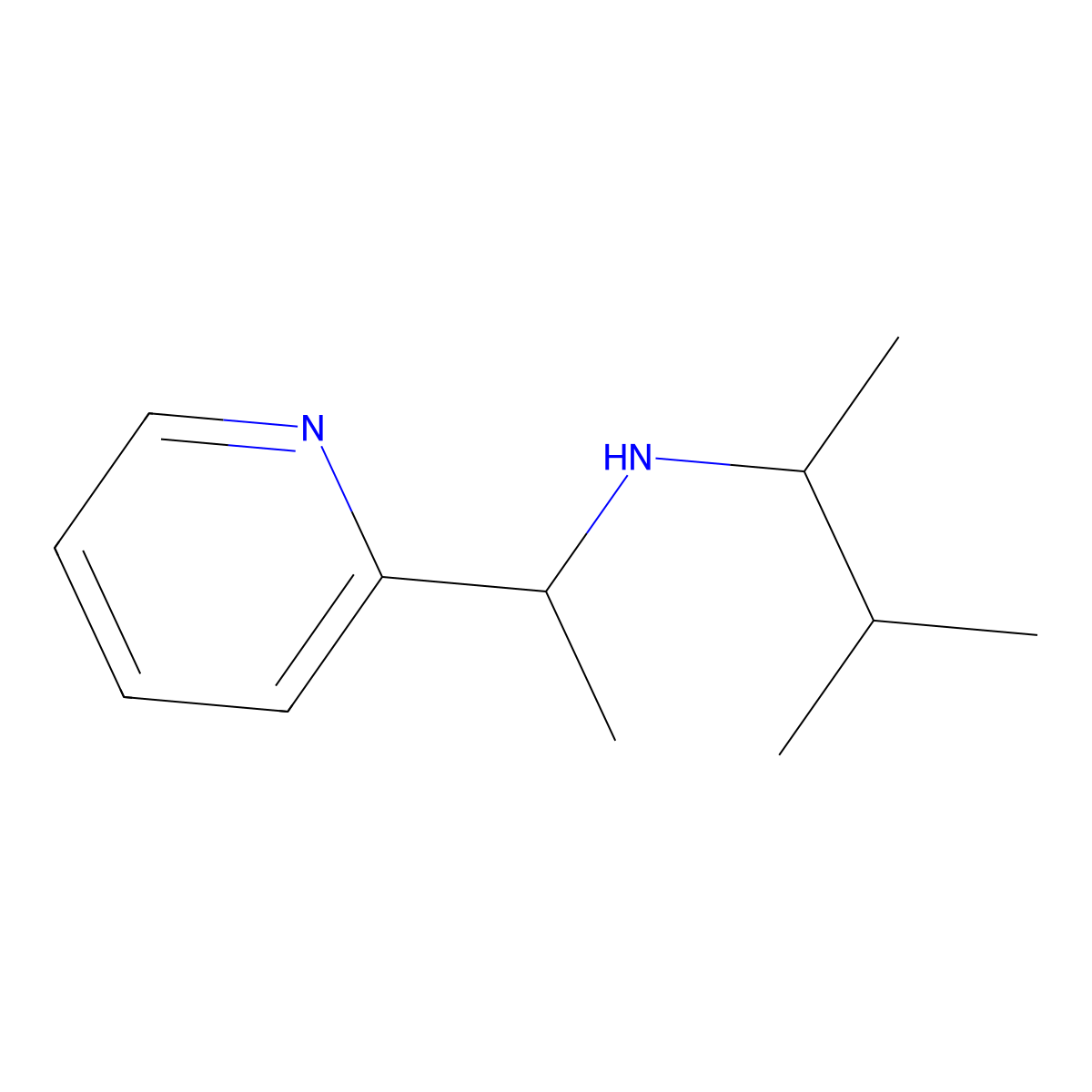 (3-Methylbutan-2-yl)[1-(pyridin-2-yl)ethyl]amine molecular structure, CAS 1038282-35-7