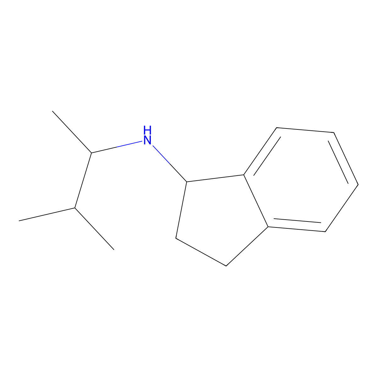 N-(3-methylbutan-2-yl)-2,3-dihydro-1H-inden-1-amine molecular structure, CAS 1038282-72-2
