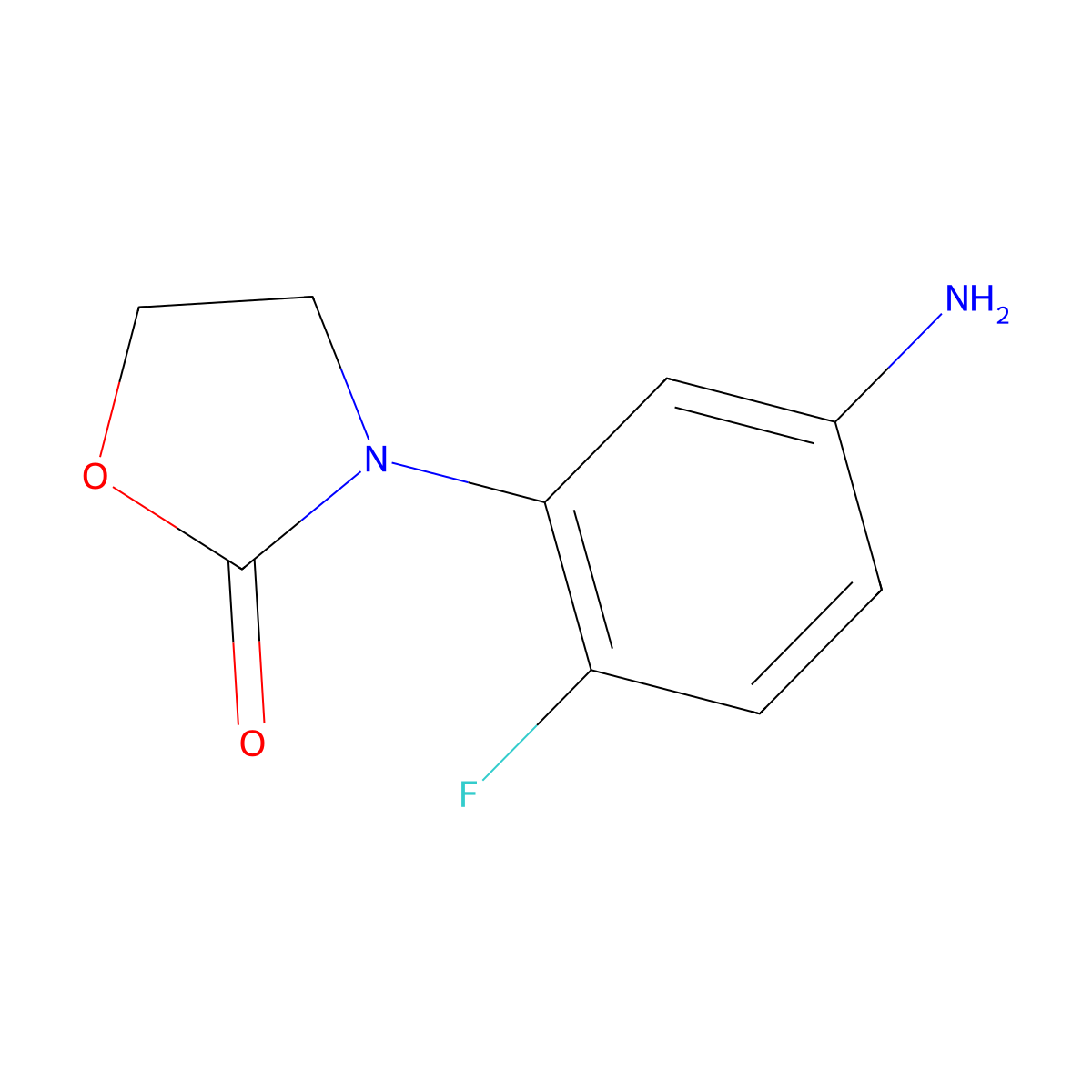 3-(5-Amino-2-fluorophenyl)-1,3-oxazolidin-2-one molecular structure, CAS 1038282-81-3