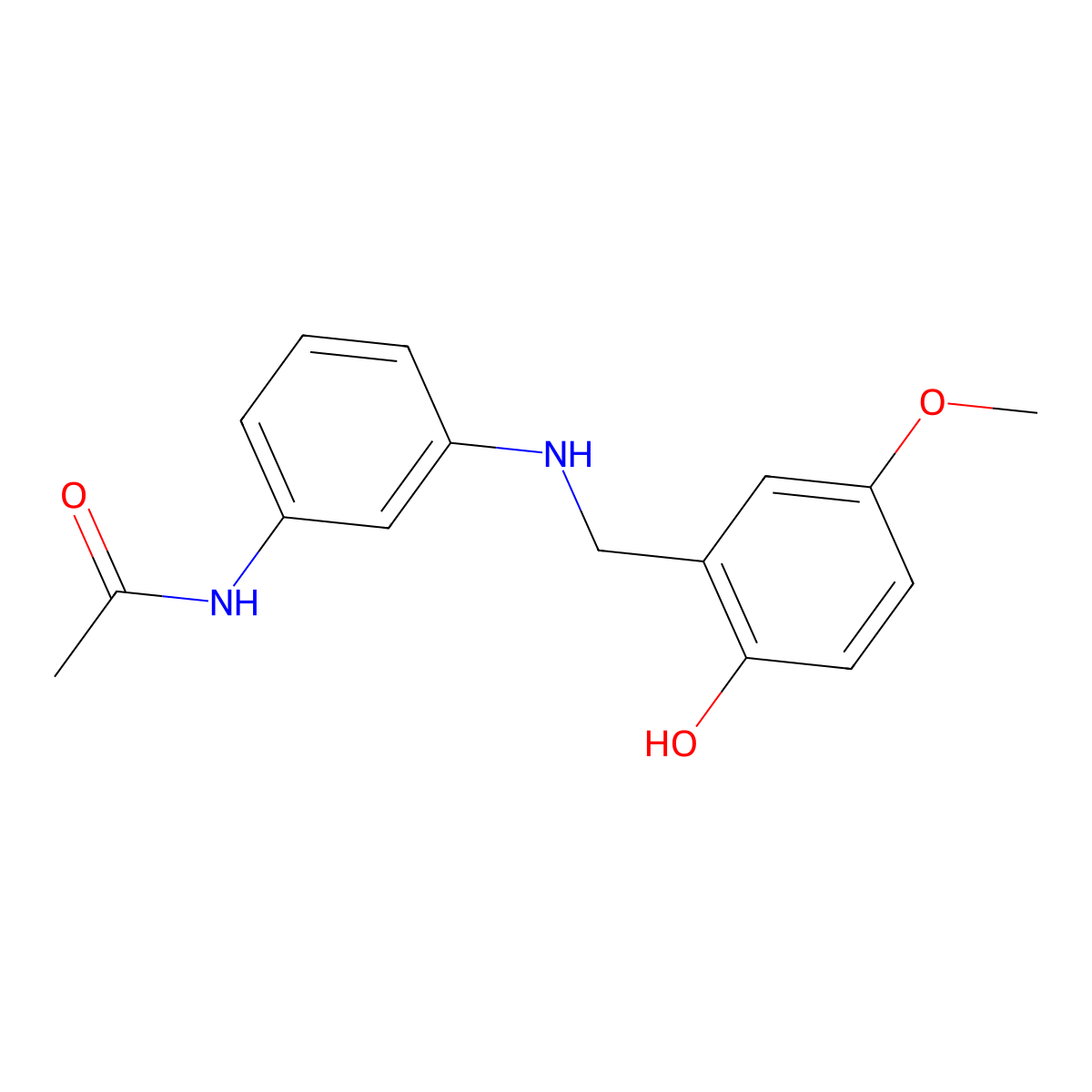 N-(3-{[(2-Hydroxy-5-methoxyphenyl)methyl]amino}phenyl)acetamide molecular structure, CAS 1038283-12-3