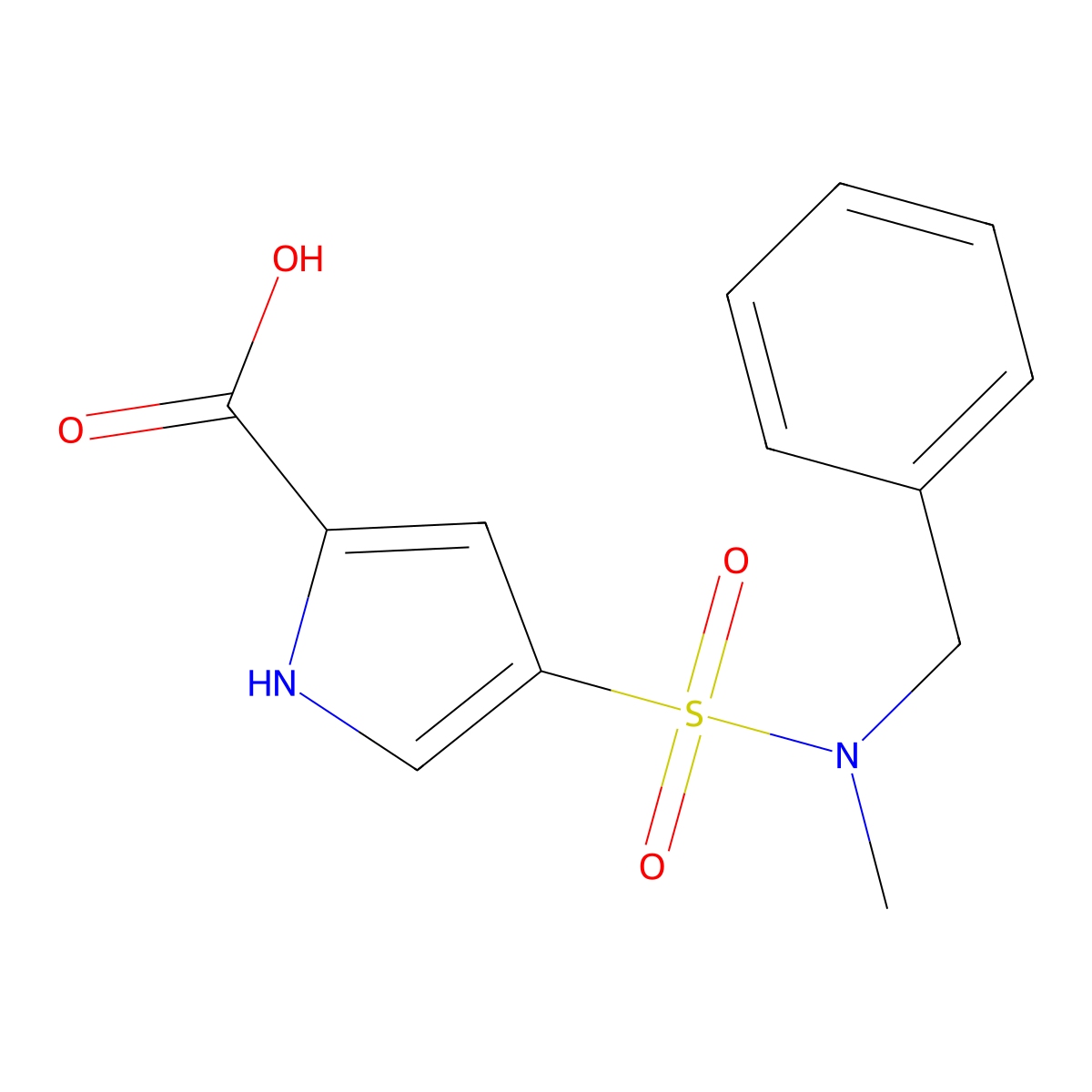 4-[benzyl(methyl)sulfamoyl]-1H-pyrrole-2-carboxylic acid molecular structure, CAS 1038284-22-8