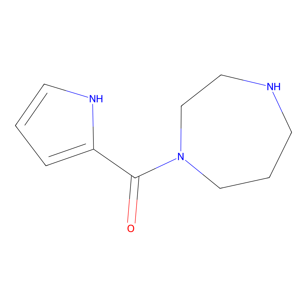 1-(1H-pyrrole-2-carbonyl)-1,4-diazepane molecular structure, CAS 1038285-60-7