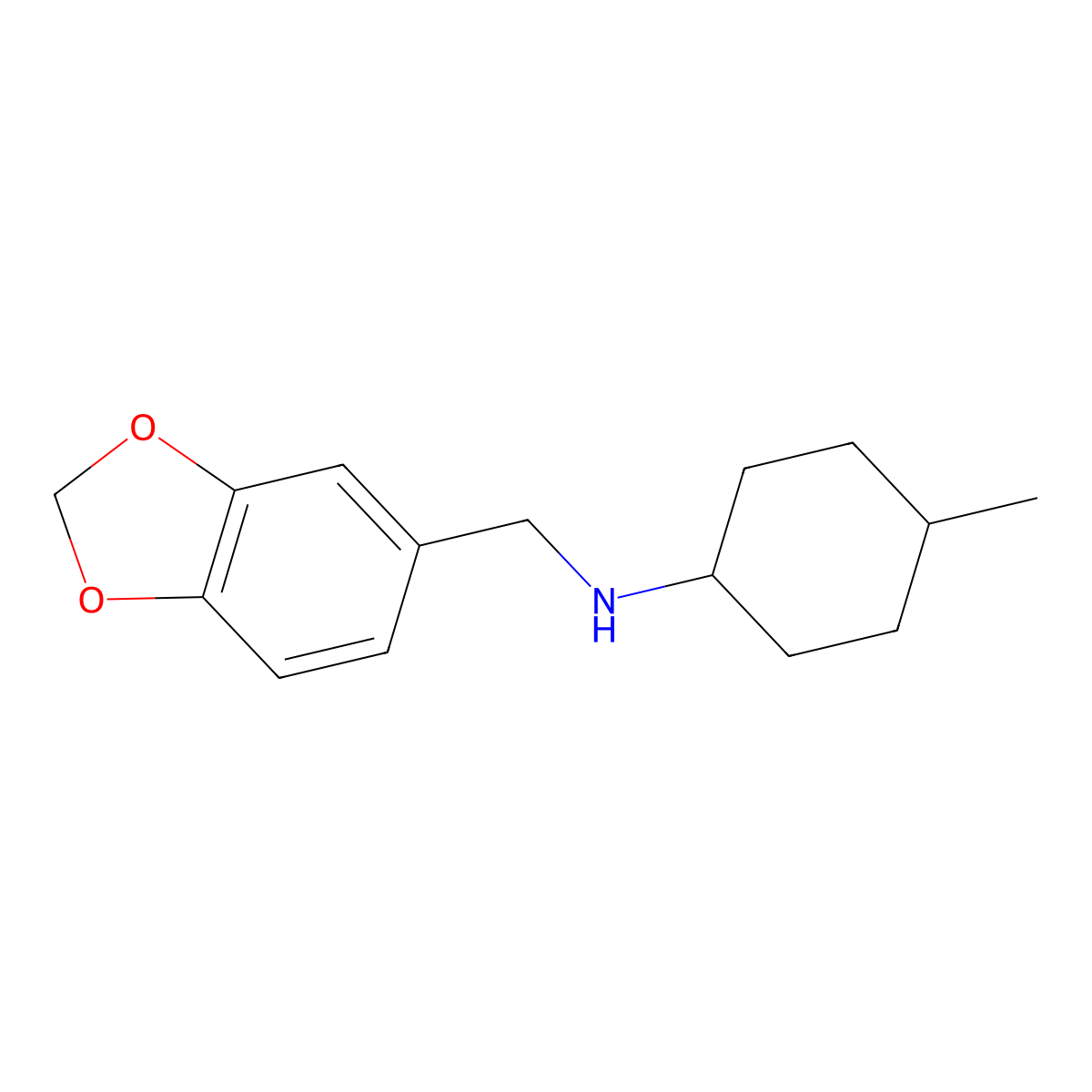 N-(2H-1,3-benzodioxol-5-ylmethyl)-4-methylcyclohexan-1-amine molecular structure, CAS 1038286-10-0