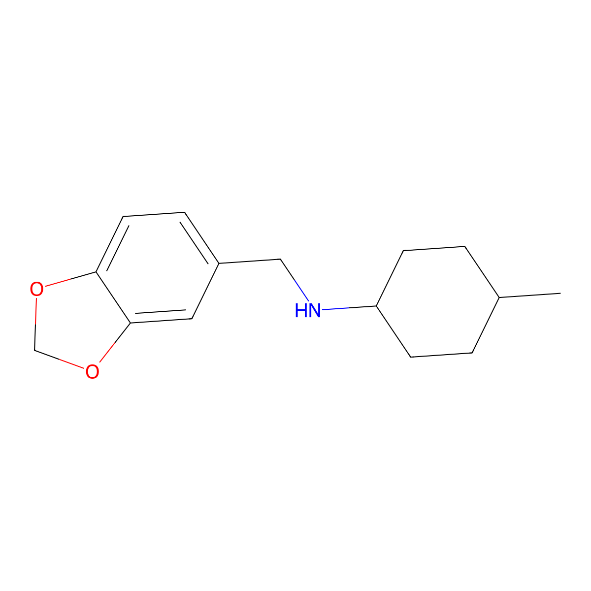 N-(2H-1,3-benzodioxol-5-ylmethyl)-4-methylcyclohexan-1-amine molecular structure, CAS 1038286-10-0