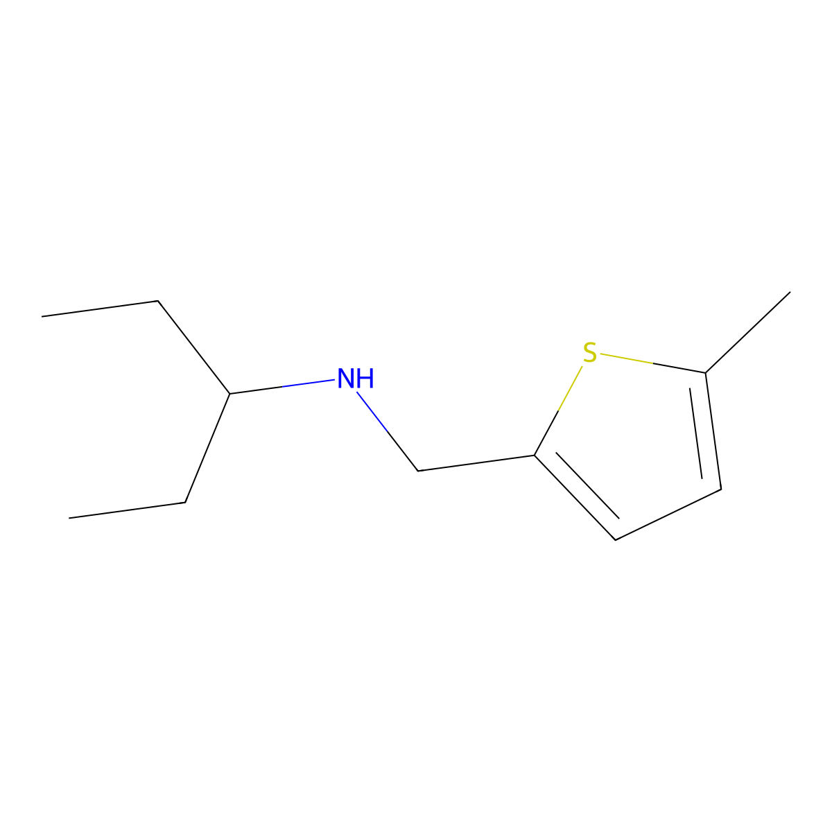 [(5-Methylthiophen-2-yl)methyl](pentan-3-yl)amine molecular structure, CAS 1038288-38-8