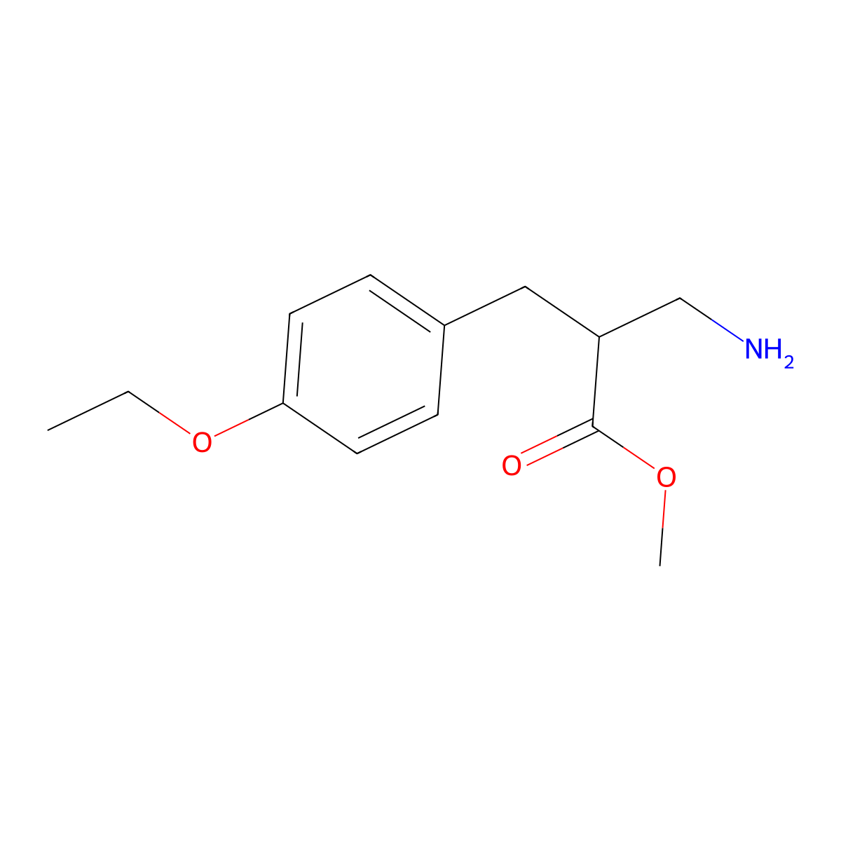 Methyl 3-amino-2-[(4-ethoxyphenyl)methyl]propanoate molecular structure, CAS 1038292-67-9