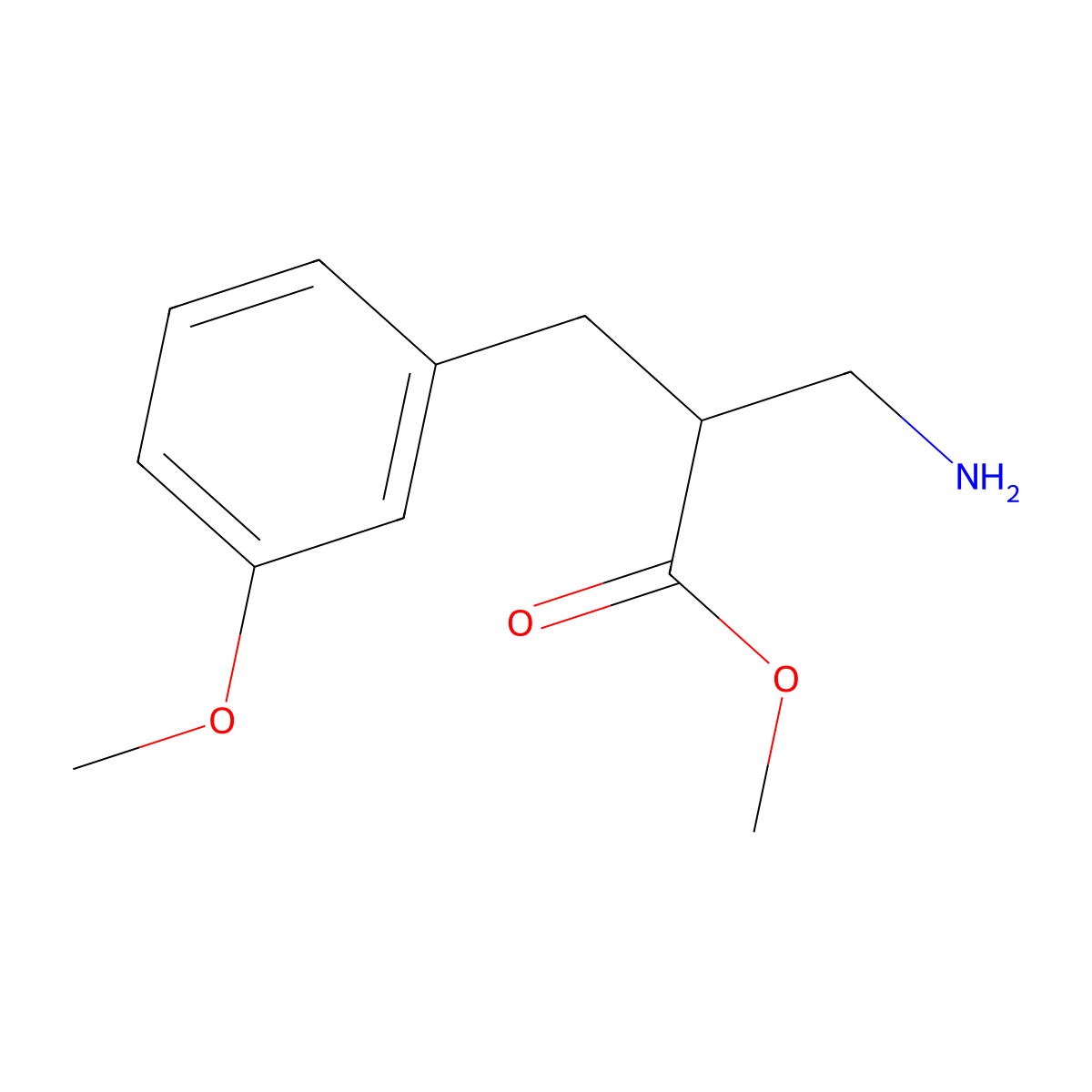 Methyl 3-amino-2-[(3-methoxyphenyl)methyl]propanoate molecular structure, CAS 1038292-73-7