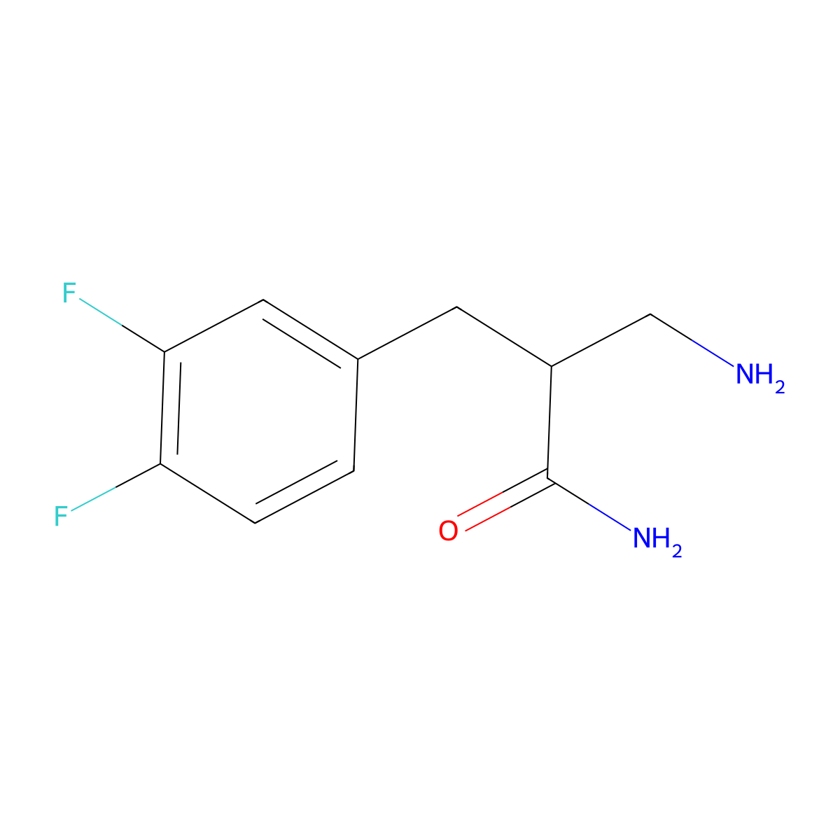 3-Amino-2-[(3,4-difluorophenyl)methyl]propanamide molecular structure, CAS 1038293-42-3