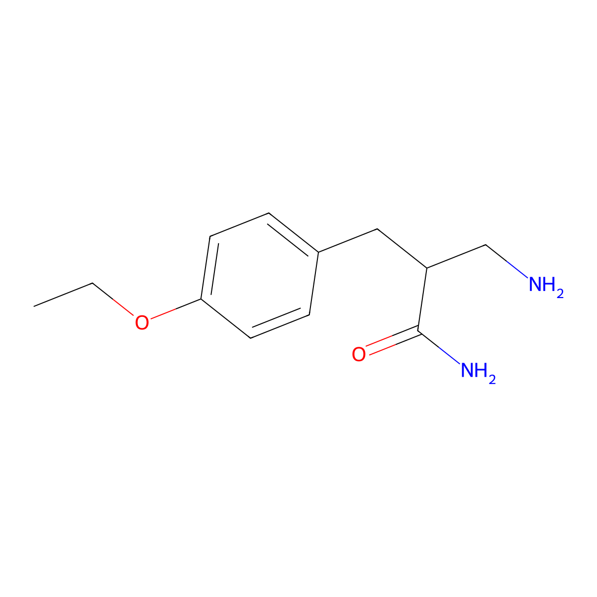 3-Amino-2-[(4-ethoxyphenyl)methyl]propanamide molecular structure, CAS 1038293-54-7