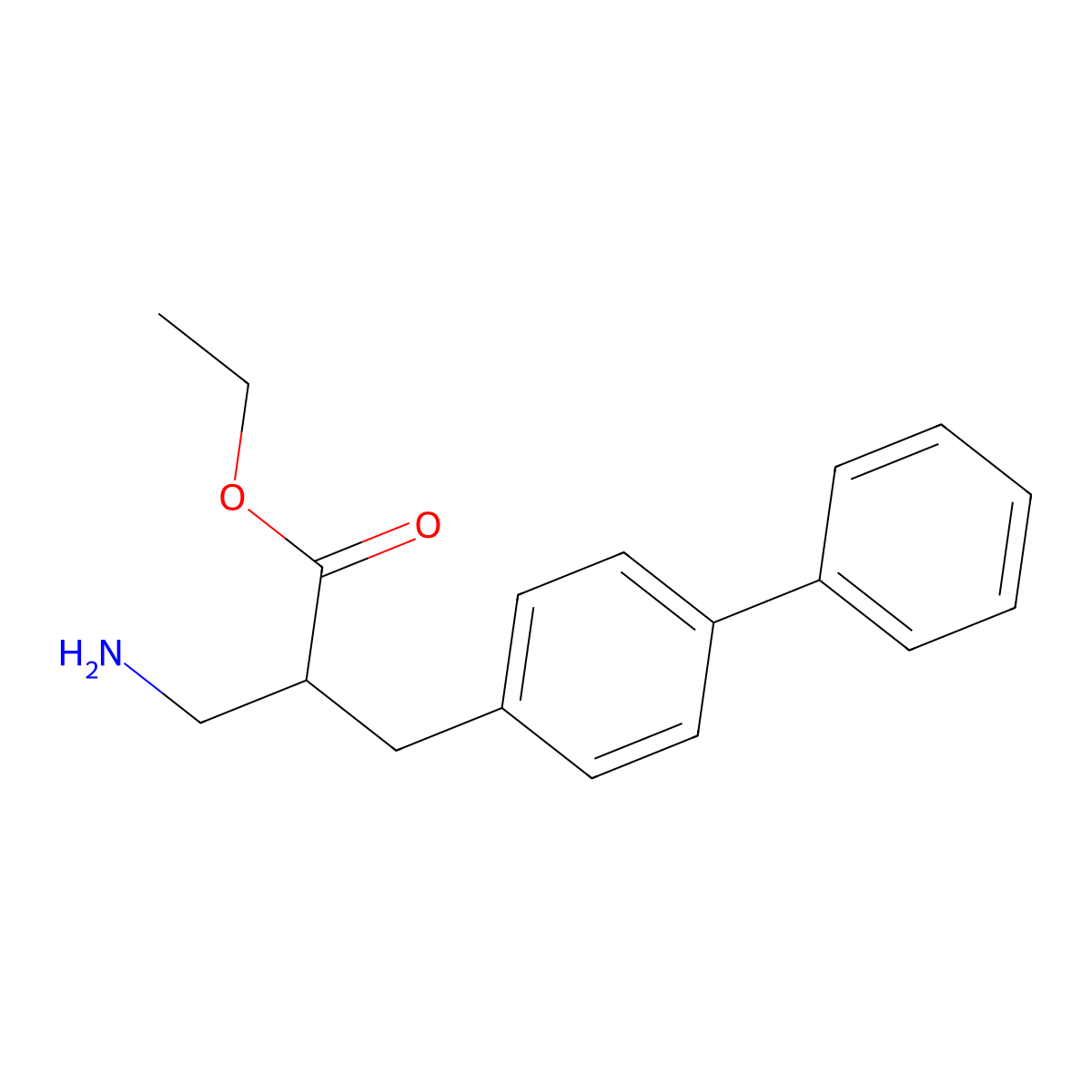 Ethyl 3-amino-2-({[1,1'-biphenyl]-4-yl}methyl)propanoate molecular structure, CAS 1038294-02-8