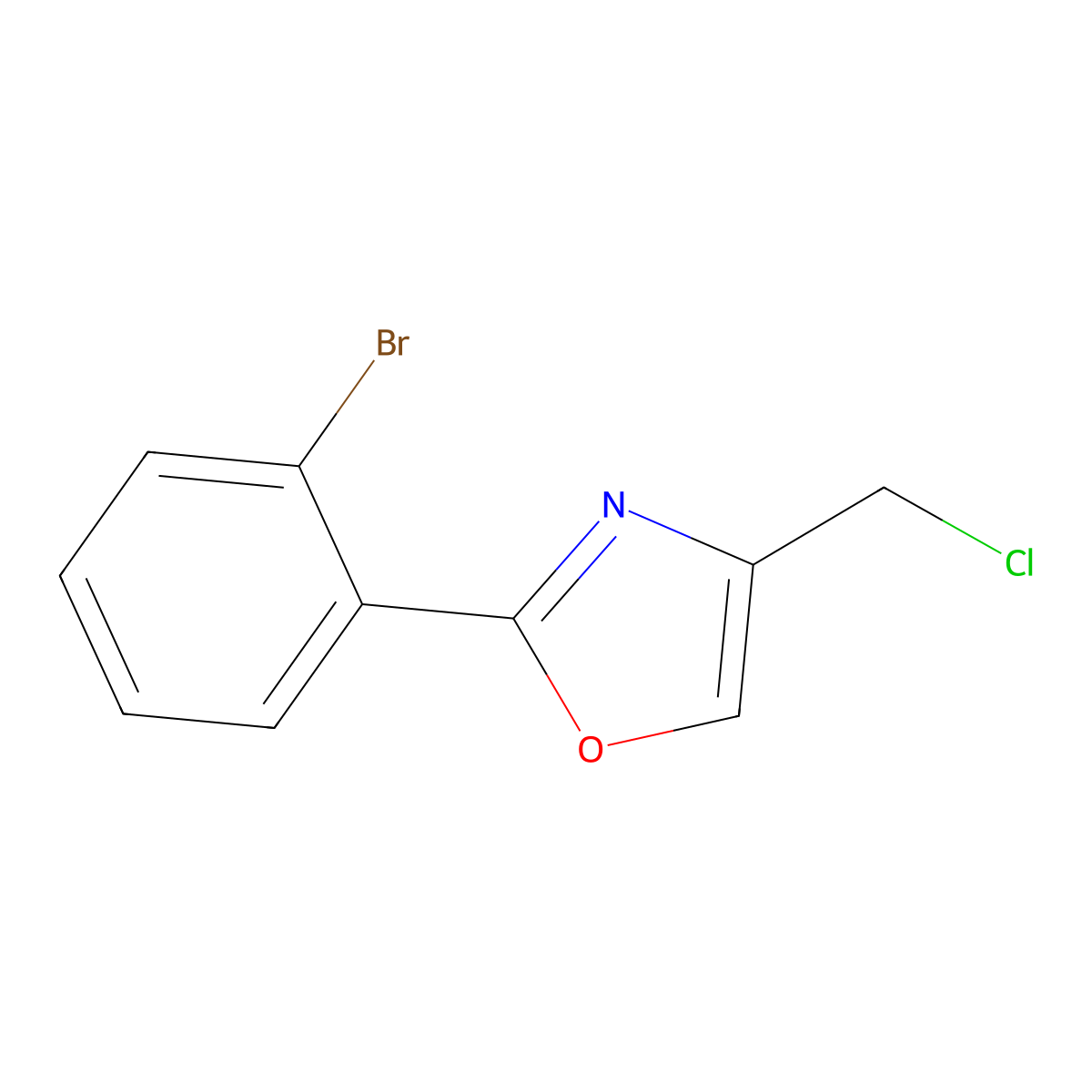 2-(2-Bromophenyl)-4-(chloromethyl)-1,3-oxazole molecular structure, CAS 1038295-04-3
