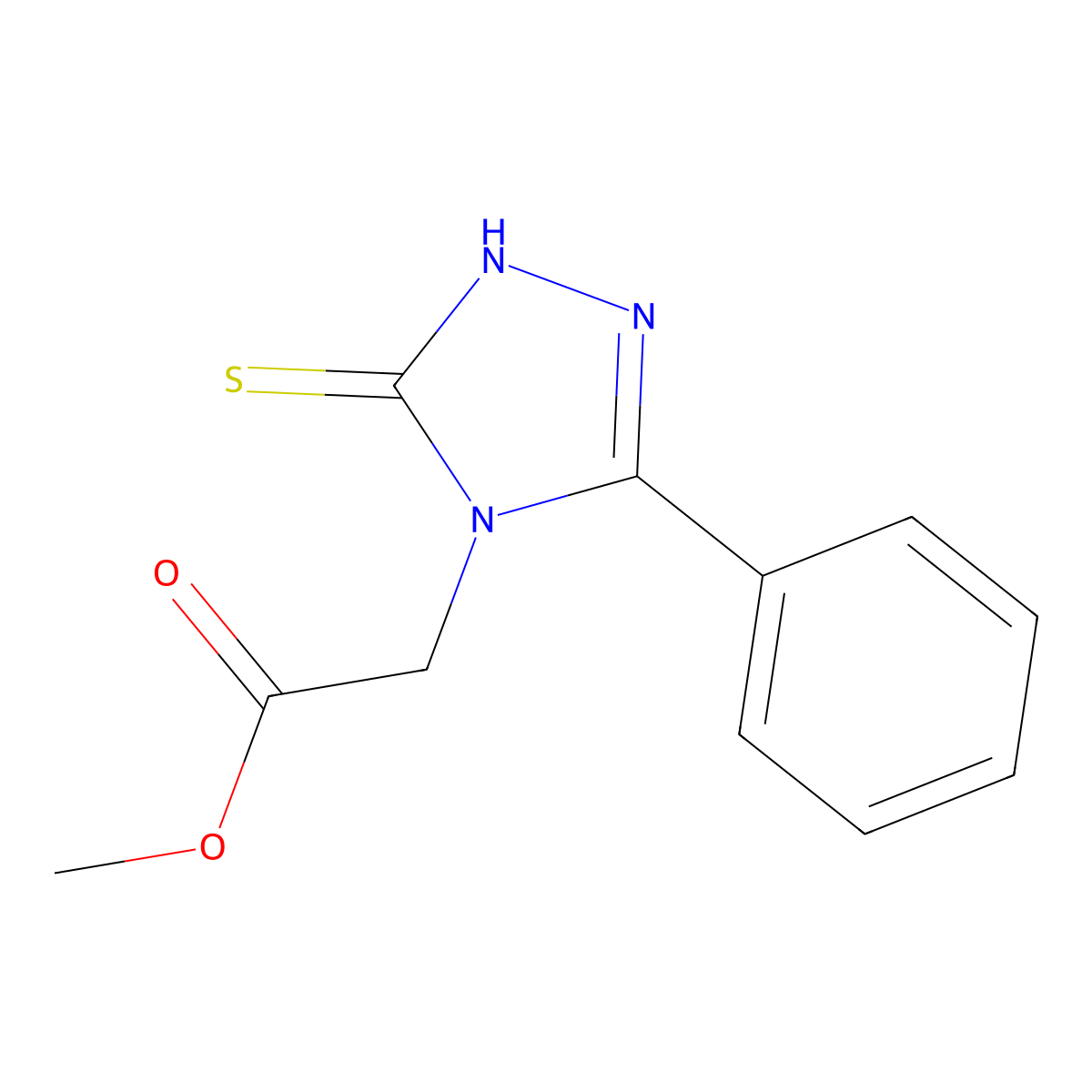 Methyl 2-(3-mercapto-5-phenyl-4h-1,2,4-triazol-4-yl)acetate molecular structure, CAS 1038296-88-6