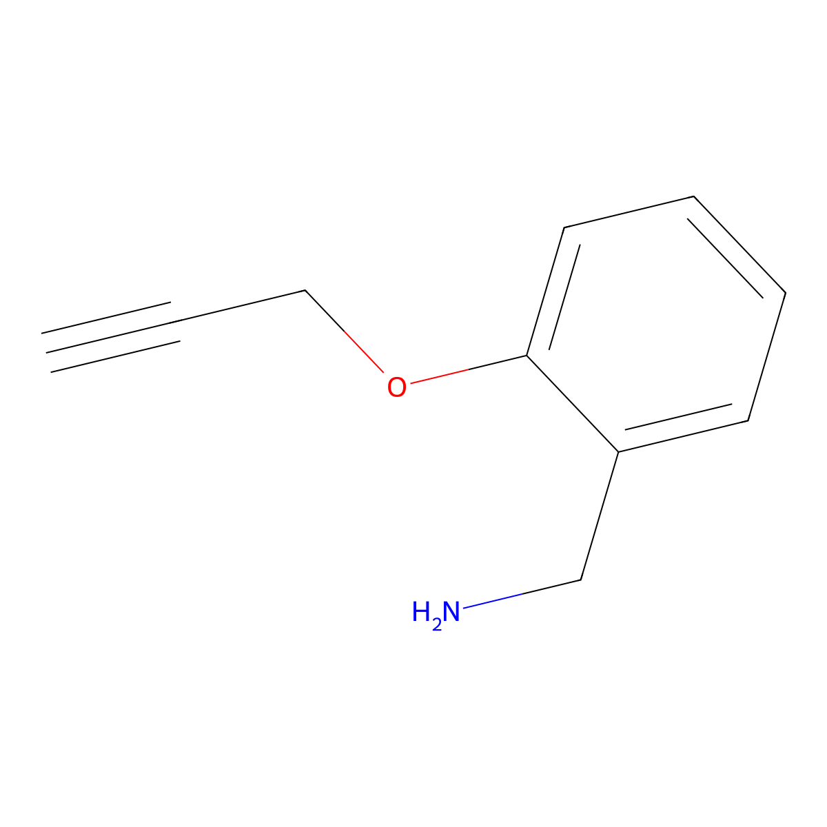 [2-(Prop-2-yn-1-yloxy)phenyl]methanamine molecular structure, CAS 1038297-45-8