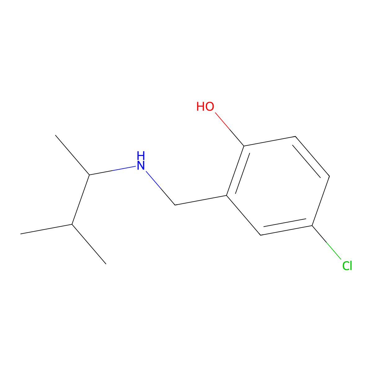 4-Chloro-2-{[(3-methylbutan-2-yl)amino]methyl}phenol molecular structure, CAS 1038298-72-4
