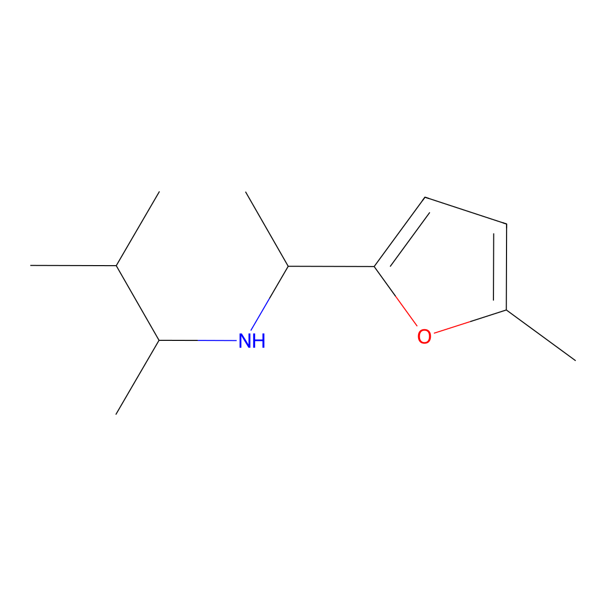 (3-Methylbutan-2-yl)[1-(5-methylfuran-2-yl)ethyl]amine molecular structure, CAS 1038299-14-7