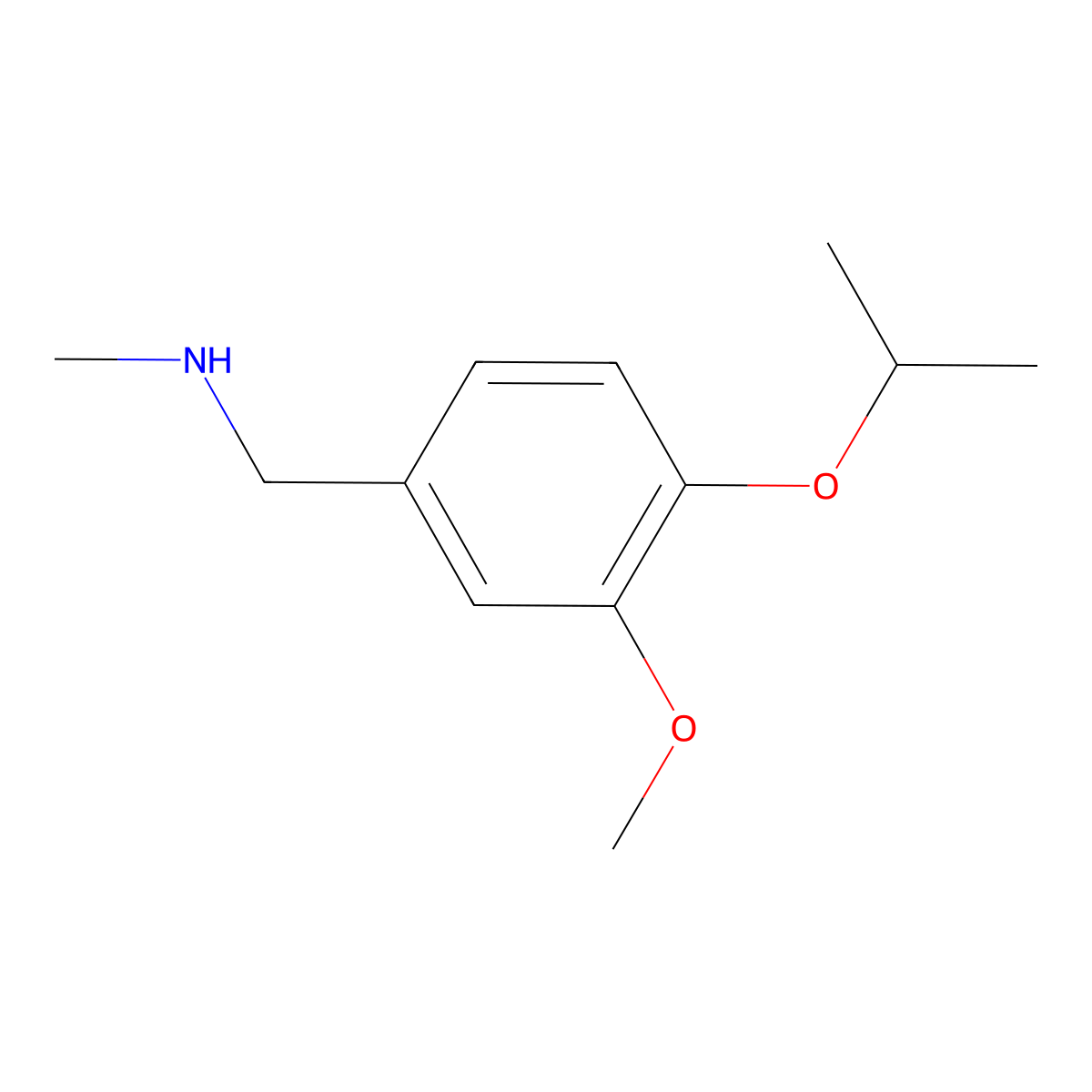 {[3-Methoxy-4-(propan-2-yloxy)phenyl]methyl}(methyl)amine molecular structure, CAS 1038300-42-3