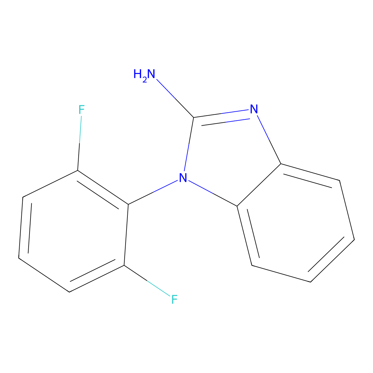 1-(2,6-difluorophenyl)-1H-1,3-benzodiazol-2-amine molecular structure, CAS 1038303-08-0