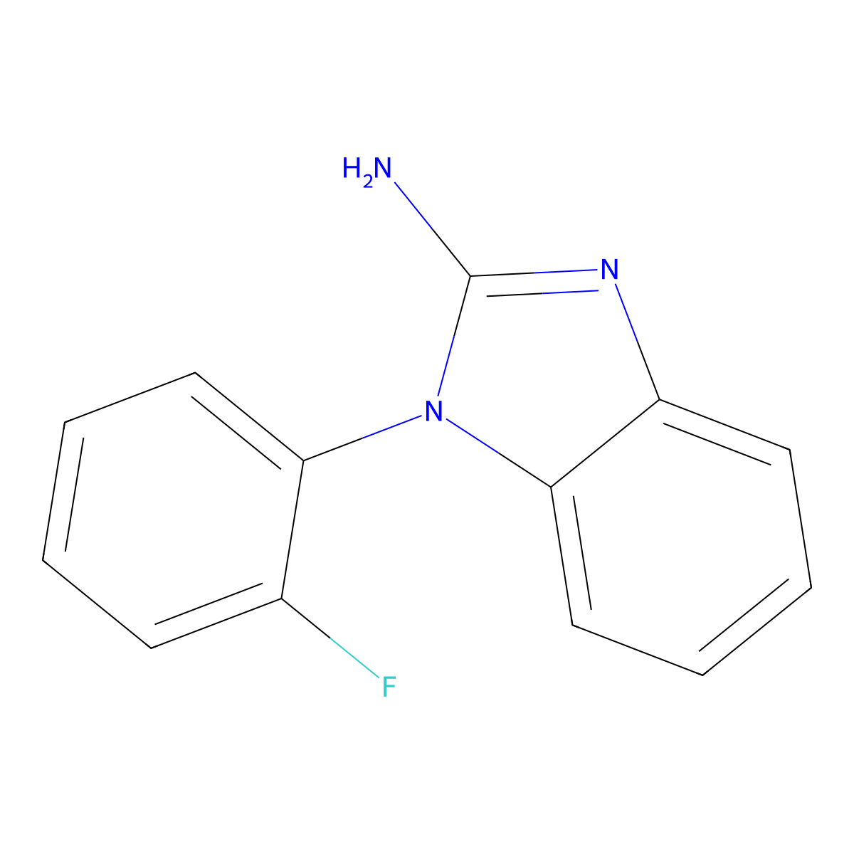 1-(2-fluorophenyl)-1H-1,3-benzodiazol-2-amine molecular structure, CAS 1038303-09-1
