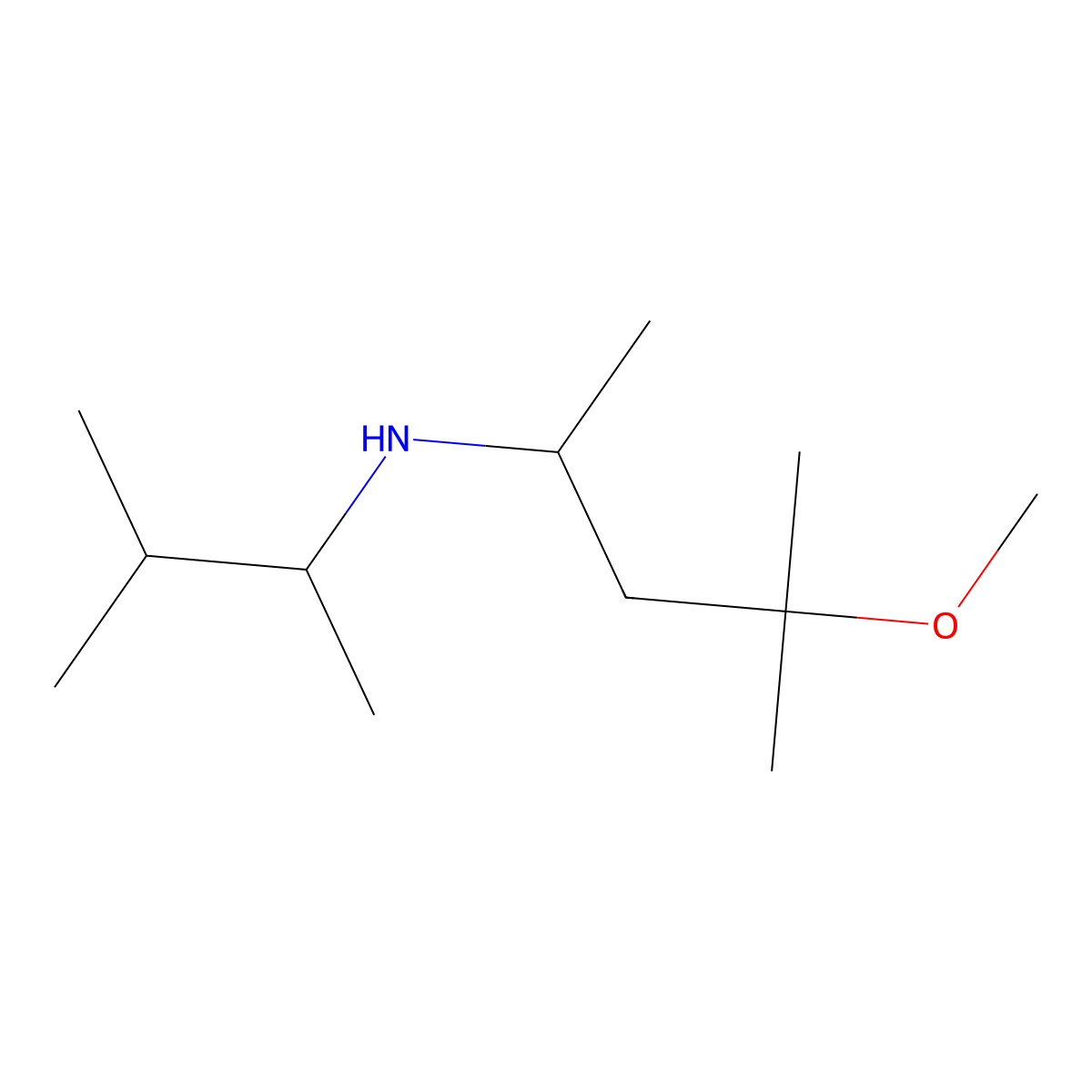 (4-Methoxy-4-methylpentan-2-yl)(3-methylbutan-2-yl)amine molecular structure, CAS 1038304-07-2