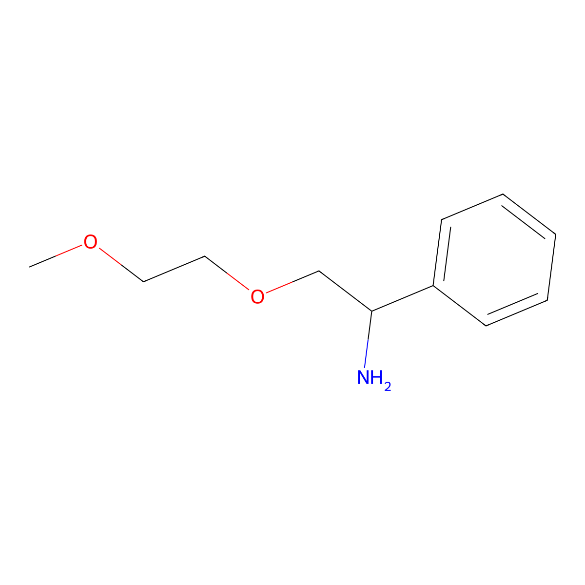 [1-Amino-2-(2-methoxyethoxy)ethyl]benzene molecular structure, CAS 1038304-67-4