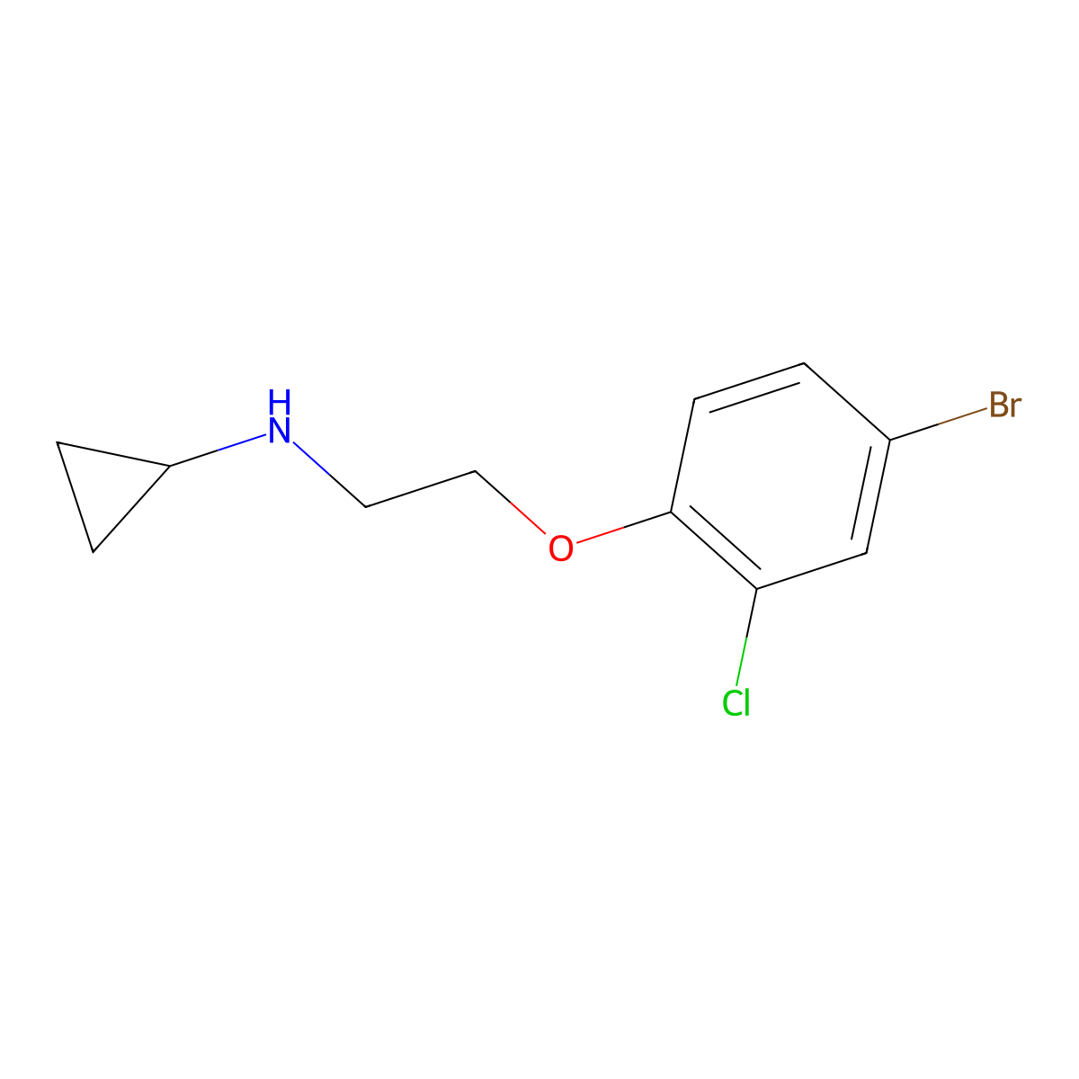 N-(2-(4-bromo-2-chlorophenoxy)ethyl)cyclopropanamine molecular structure, CAS 1038305-52-0