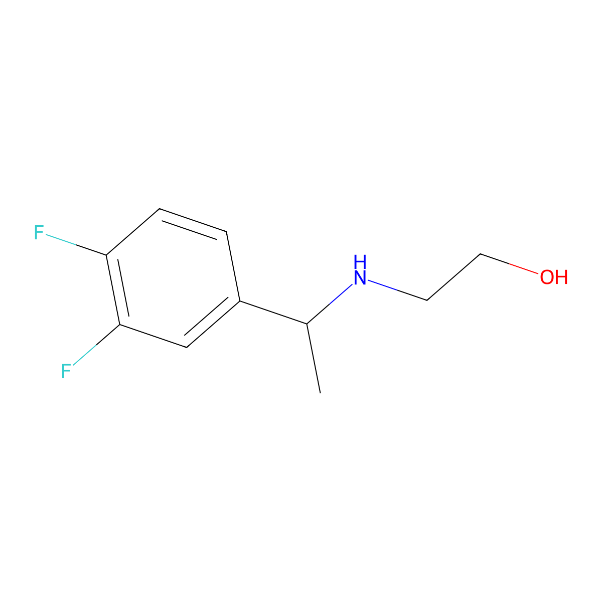 2-{[1-(3,4-Difluorophenyl)ethyl]amino}ethan-1-ol molecular structure, CAS 1038305-99-5