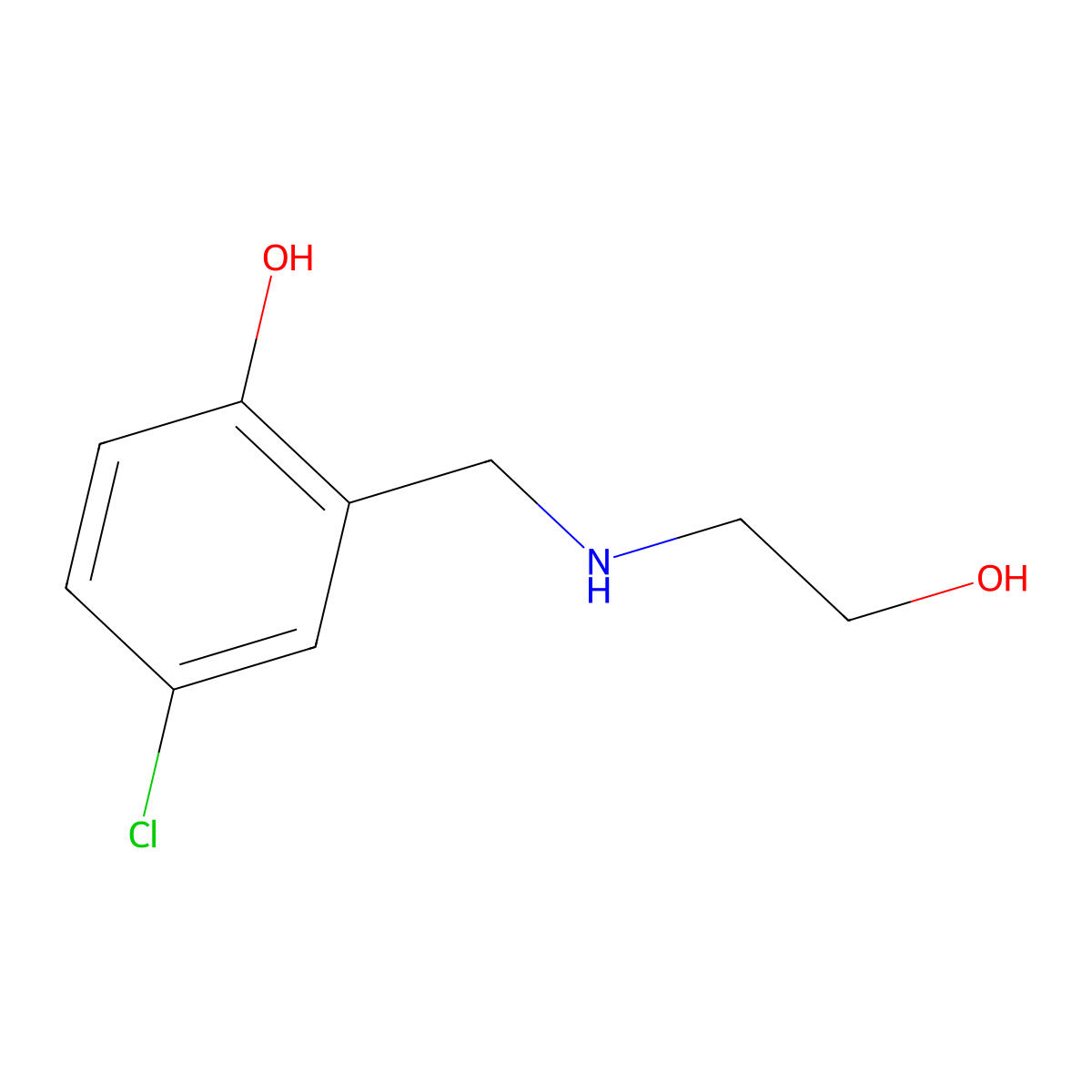 4-Chloro-2-{[(2-hydroxyethyl)amino]methyl}phenol molecular structure, CAS 1038306-17-0