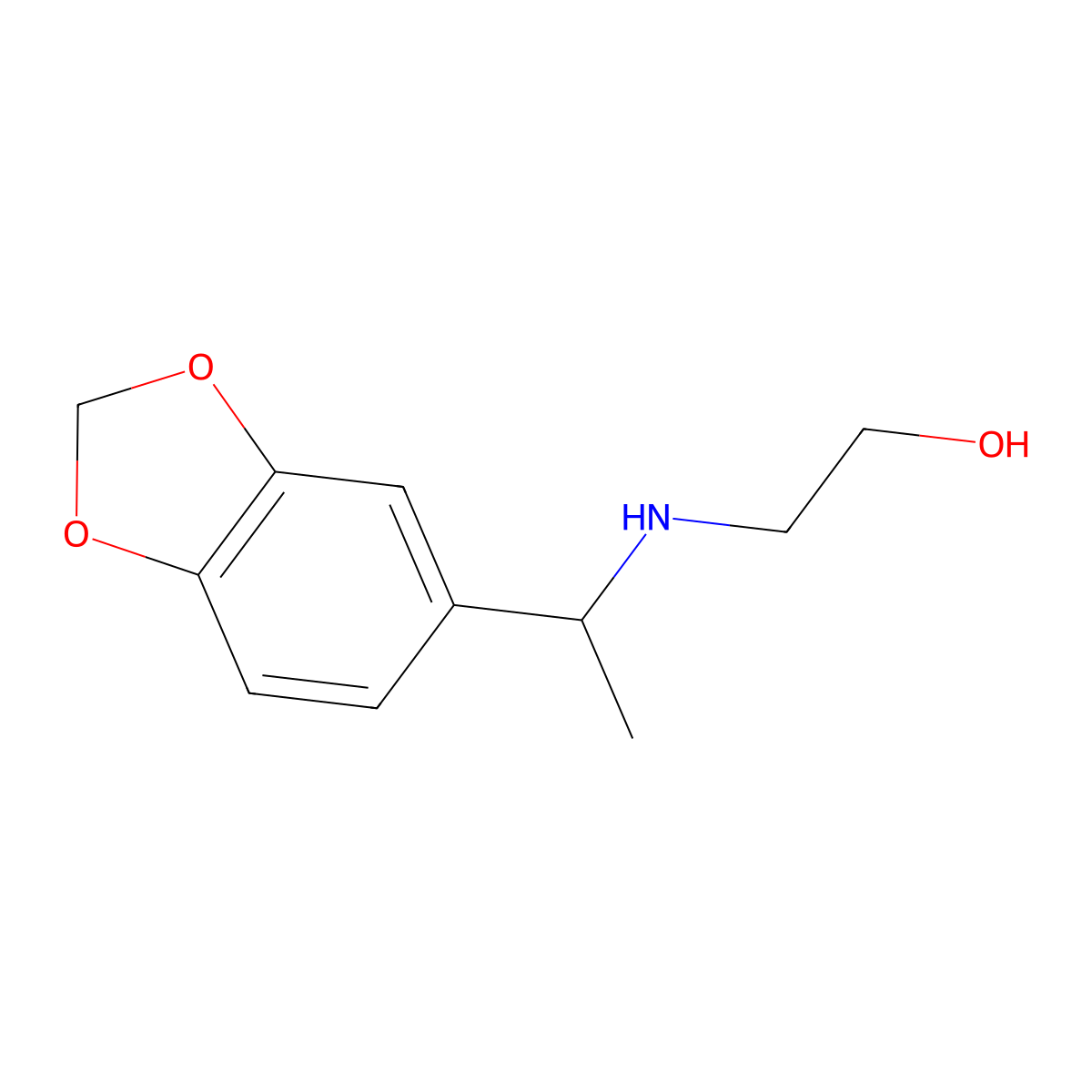 2-{[1-(1,3-Dioxaindan-5-yl)ethyl]amino}ethan-1-ol molecular structure, CAS 1038306-30-7