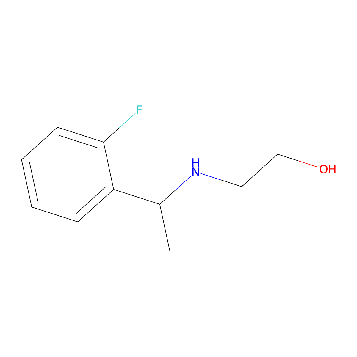 2-{[1-(2-Fluorophenyl)ethyl]amino}ethan-1-ol molecular structure, CAS 1038306-44-3