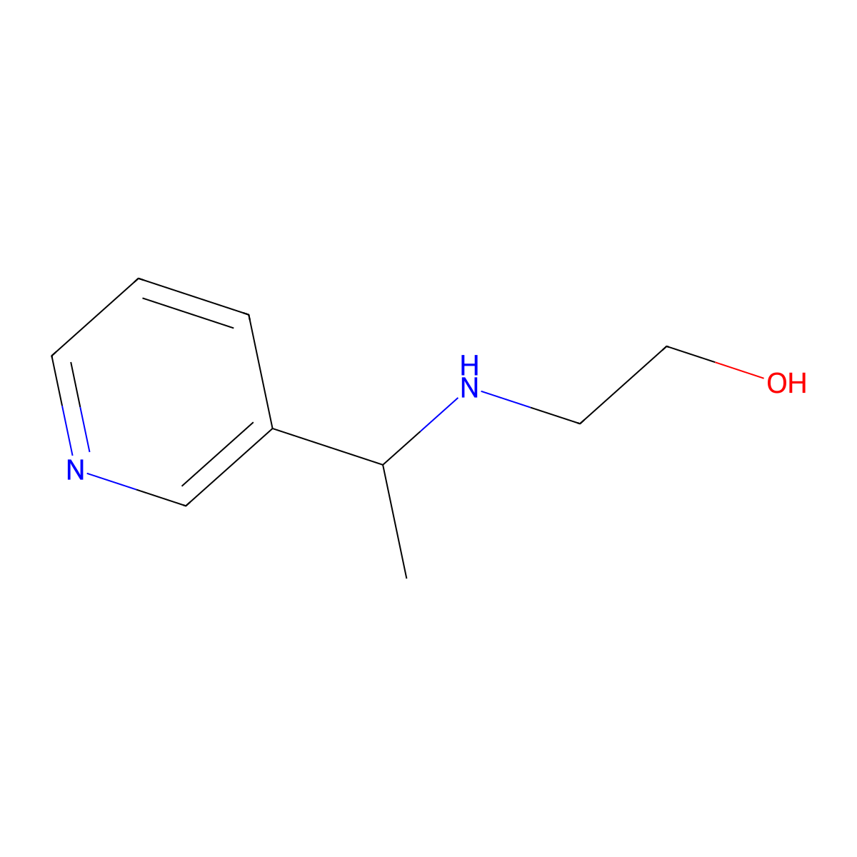 2-{[1-(Pyridin-3-yl)ethyl]amino}ethan-1-ol molecular structure, CAS 1038306-51-2