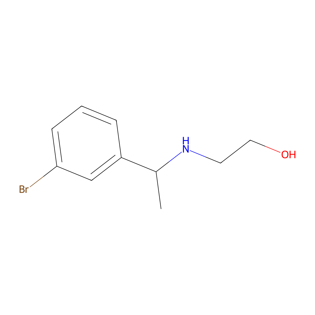 2-{[1-(3-Bromophenyl)ethyl]amino}ethan-1-ol molecular structure, CAS 1038306-72-7