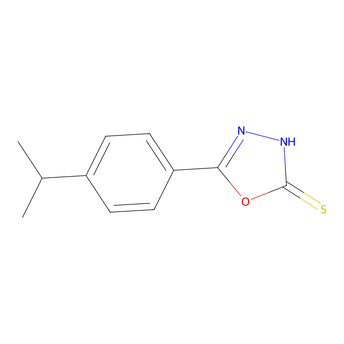 5-[4-(Propan-2-yl)phenyl]-1,3,4-oxadiazole-2-thiol molecular structure, CAS 1038309-85-1