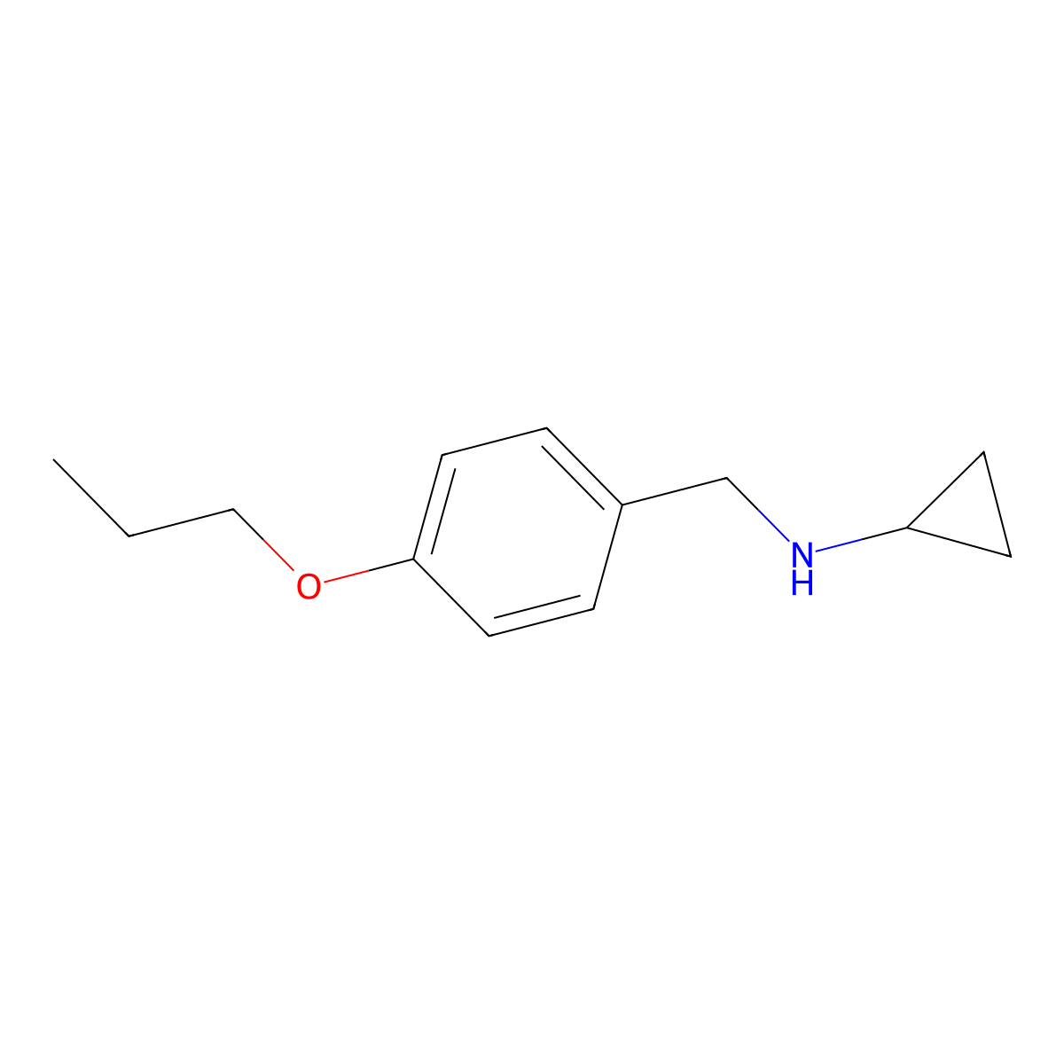 N-(4-propoxybenzyl)cyclopropanamine molecular structure, CAS 1038310-07-4