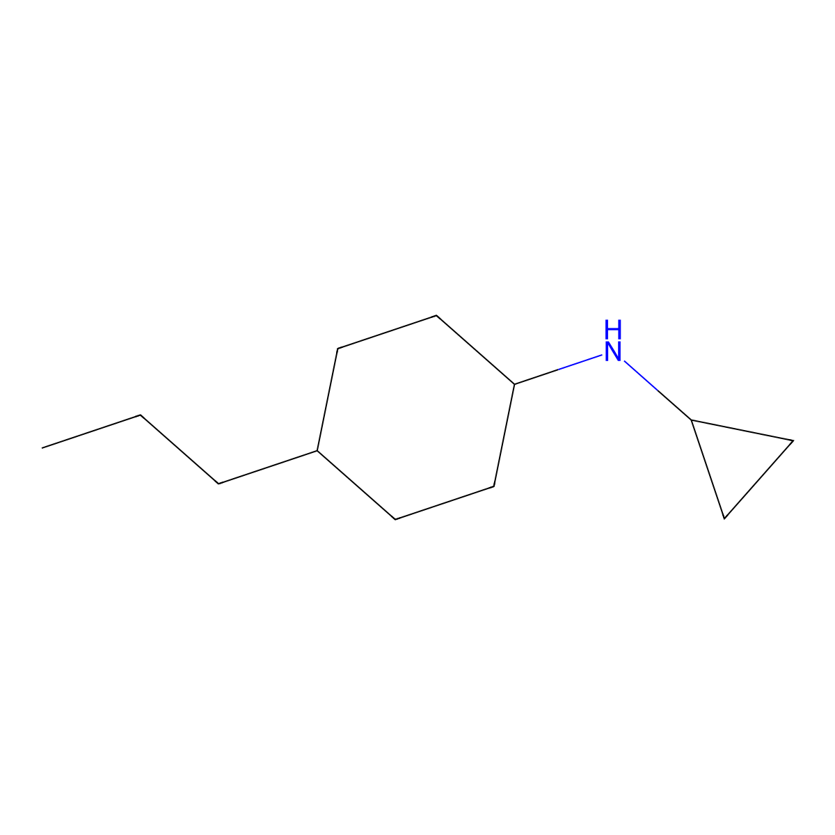 N-cyclopropyl-4-propylcyclohexan-1-amine molecular structure, CAS 1038310-38-1