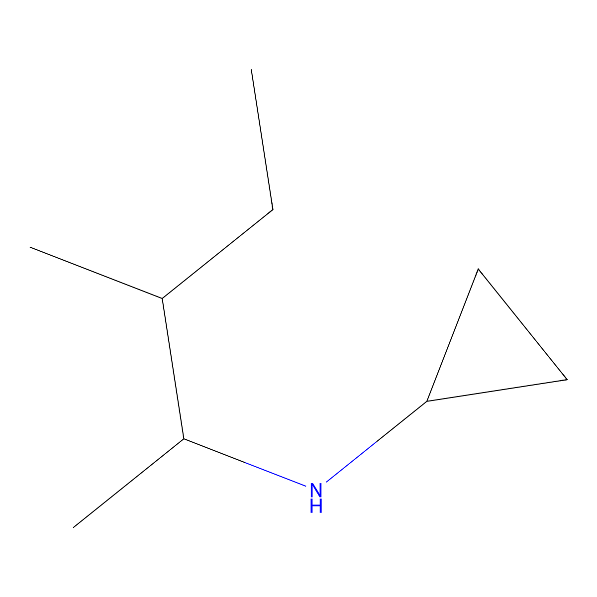 N-(3-methylpentan-2-yl)cyclopropanamine molecular structure, CAS 1038310-99-4