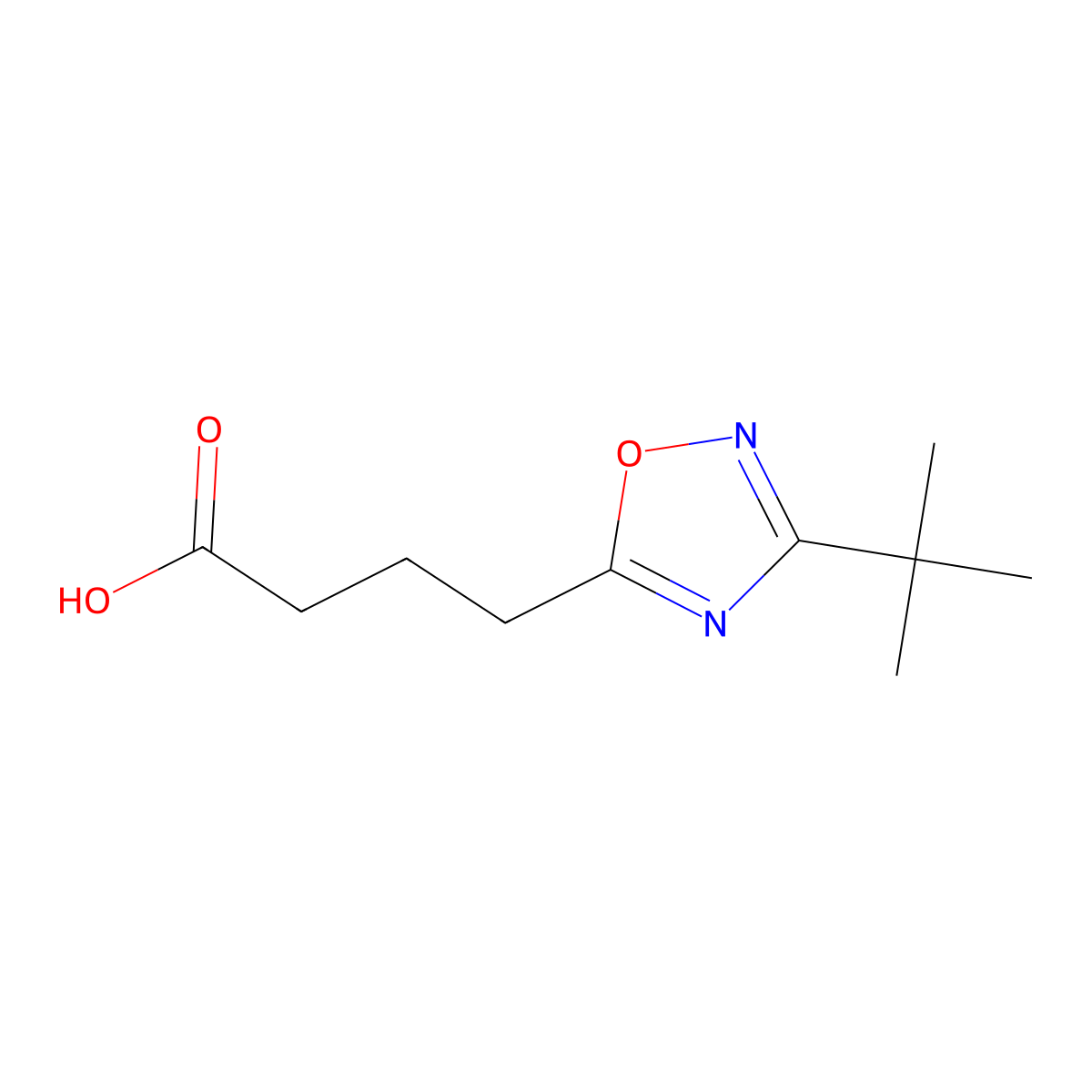 4-(3-Tert-butyl-1,2,4-oxadiazol-5-yl)butanoic acid molecular structure, CAS 1038311-12-4