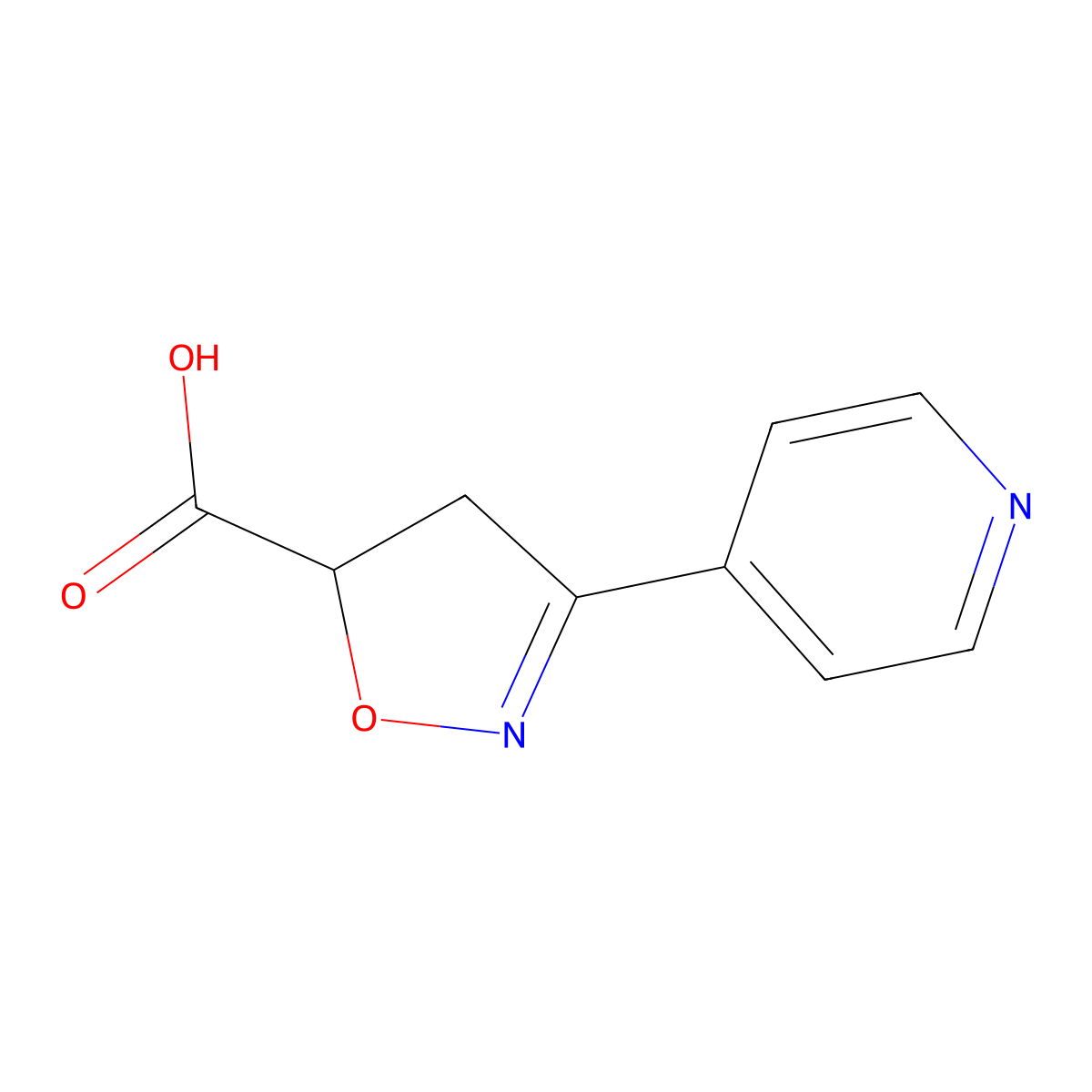 3-(Pyridin-4-yl)-4,5-dihydro-1,2-oxazole-5-carboxylic acid molecular structure, CAS 1038311-80-6