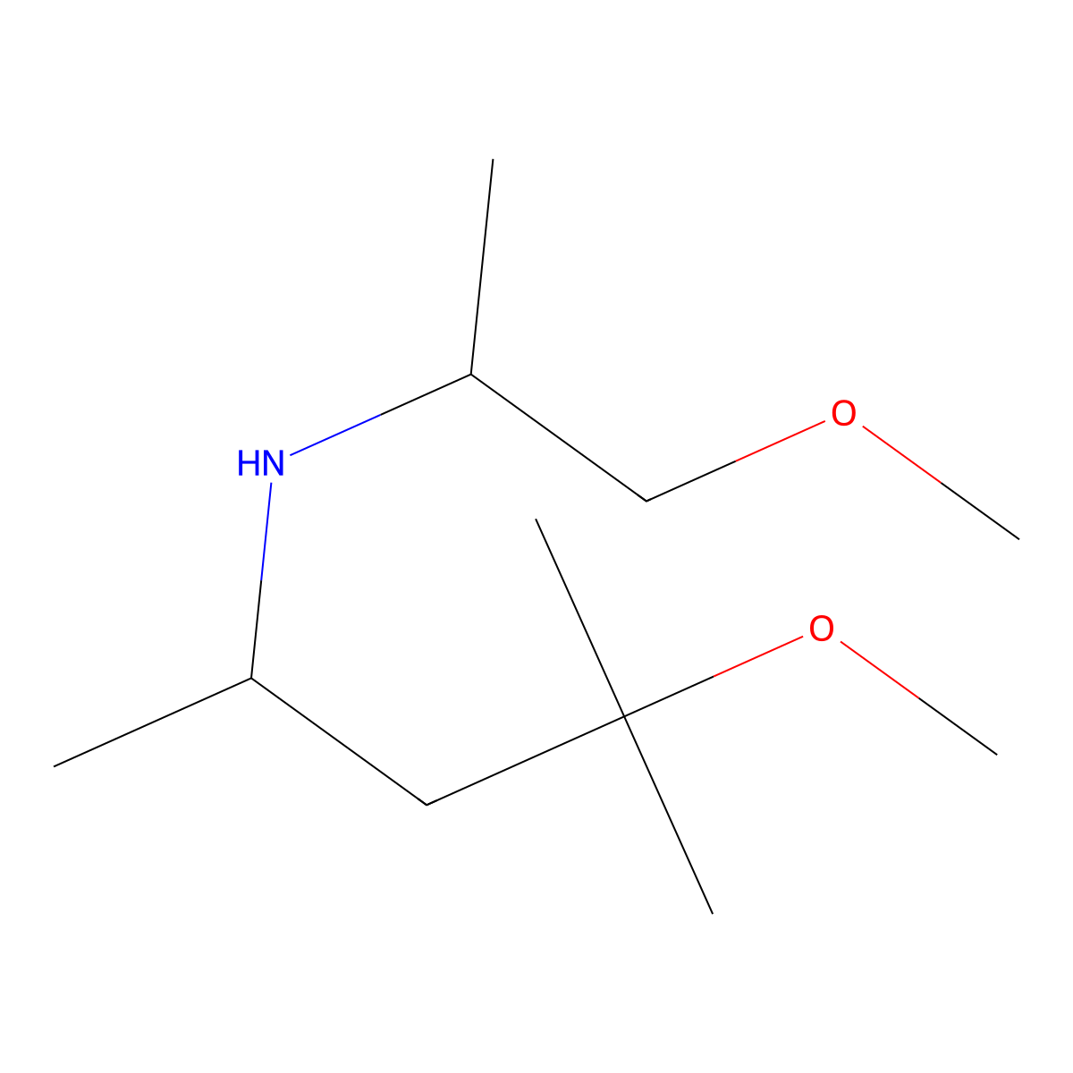 (4-Methoxy-4-methylpentan-2-yl)(1-methoxypropan-2-yl)amine molecular structure, CAS 1038312-86-5