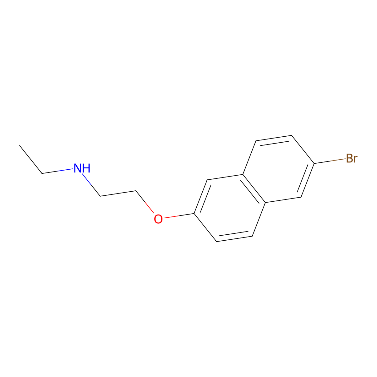 {2-[(6-Bromonaphthalen-2-yl)oxy]ethyl}(ethyl)amine molecular structure, CAS 1038316-62-9